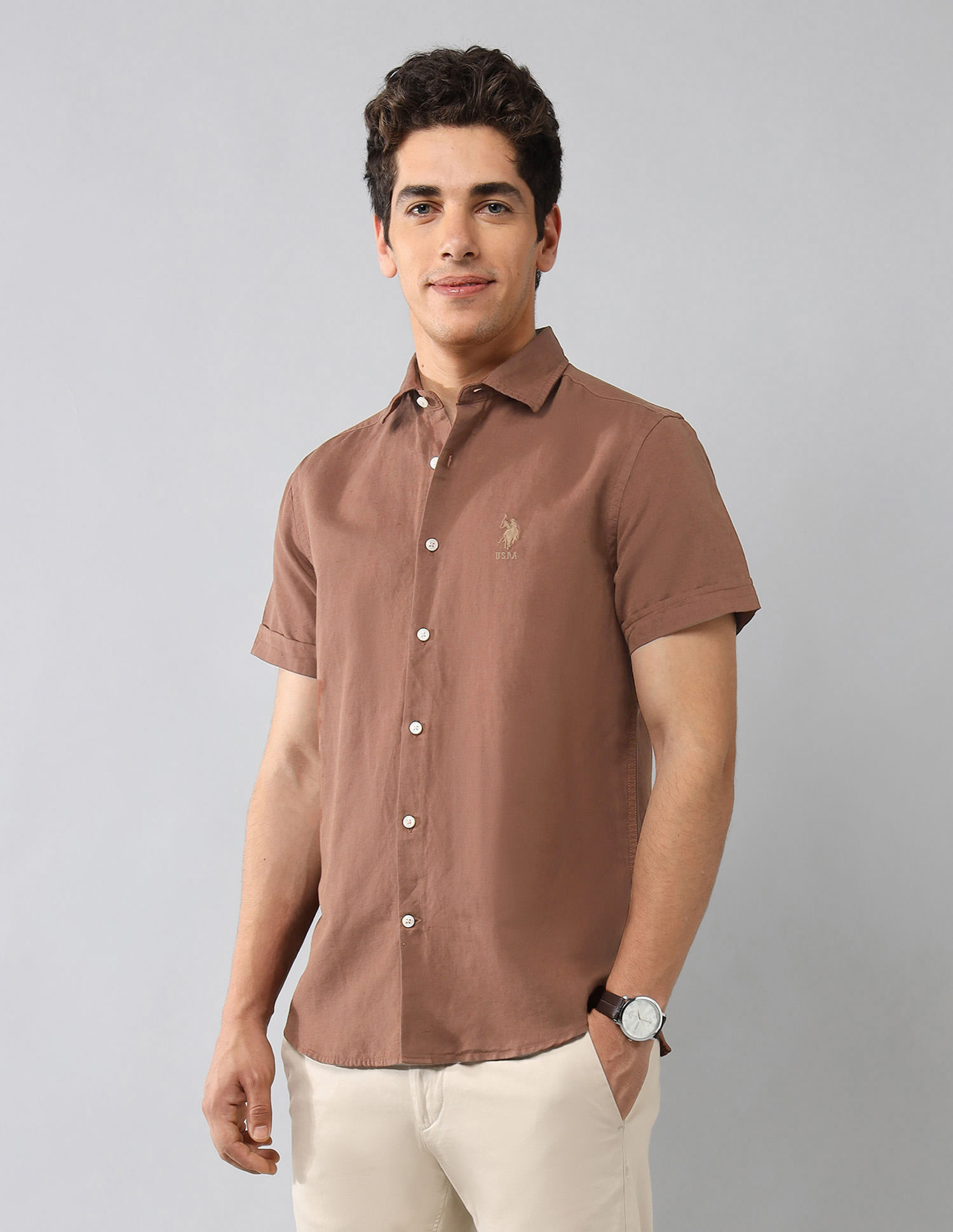 U.S. Polo Assn. Denim Co. Solid Regular Fit Shirt