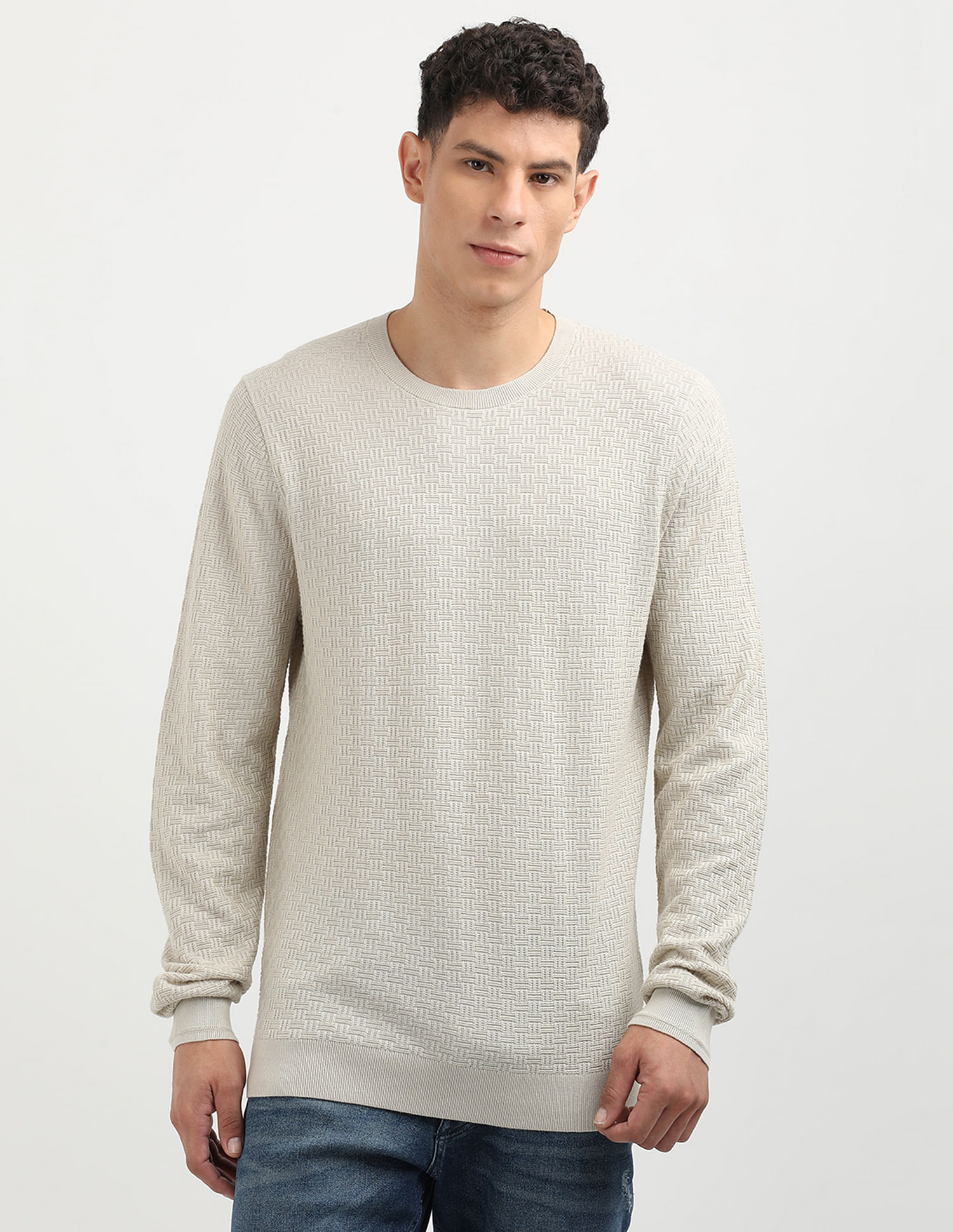 Tommy Hilfiger Basketweave Crew Neck Sweater