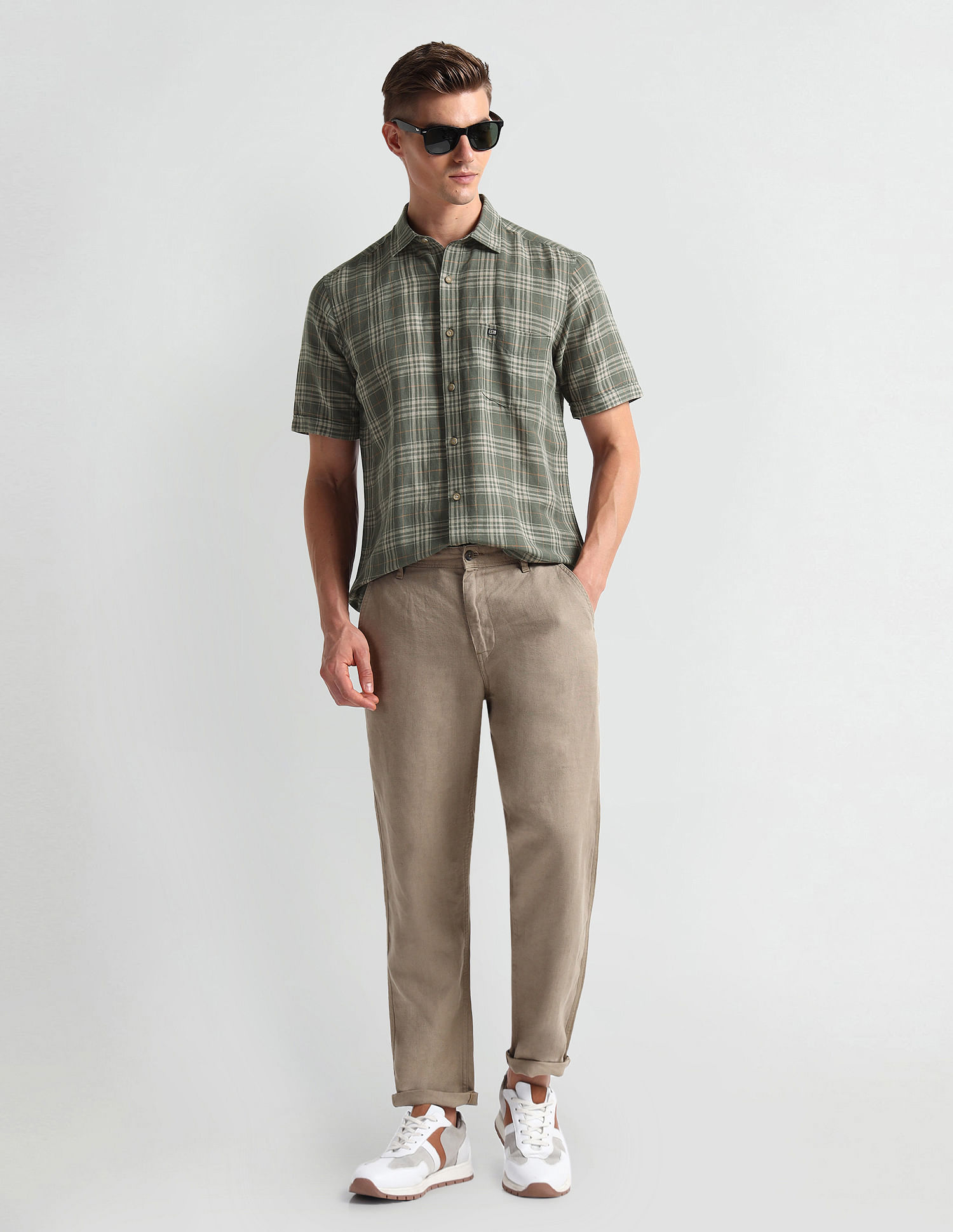 Arrow Sports Short Sleeve Tartan Check Shirt