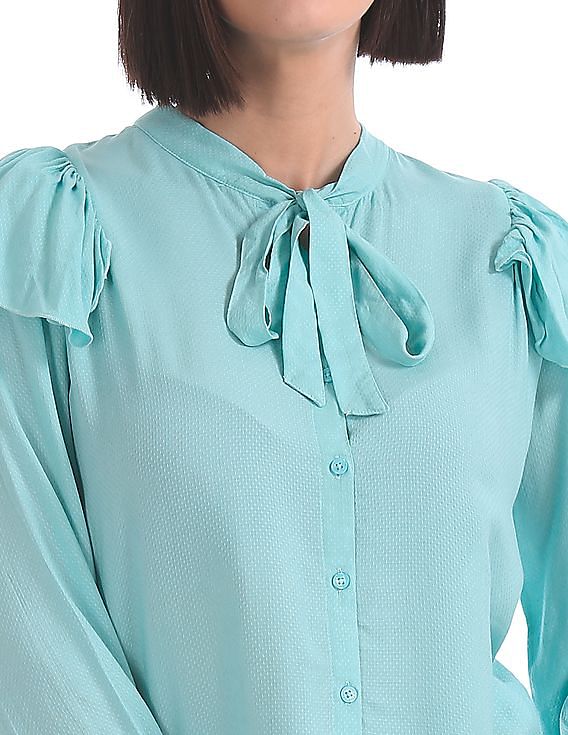 ruffle neck polo