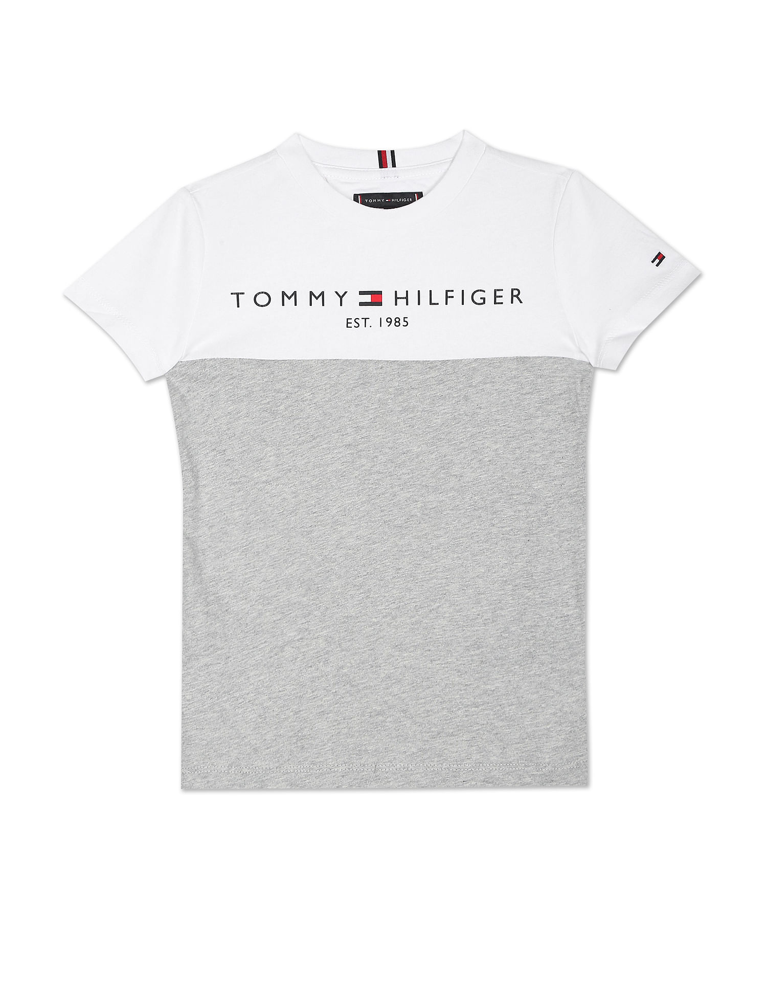 Tommy Hilfiger BOYS BASIC - Basic T-shirt - meteorite/black