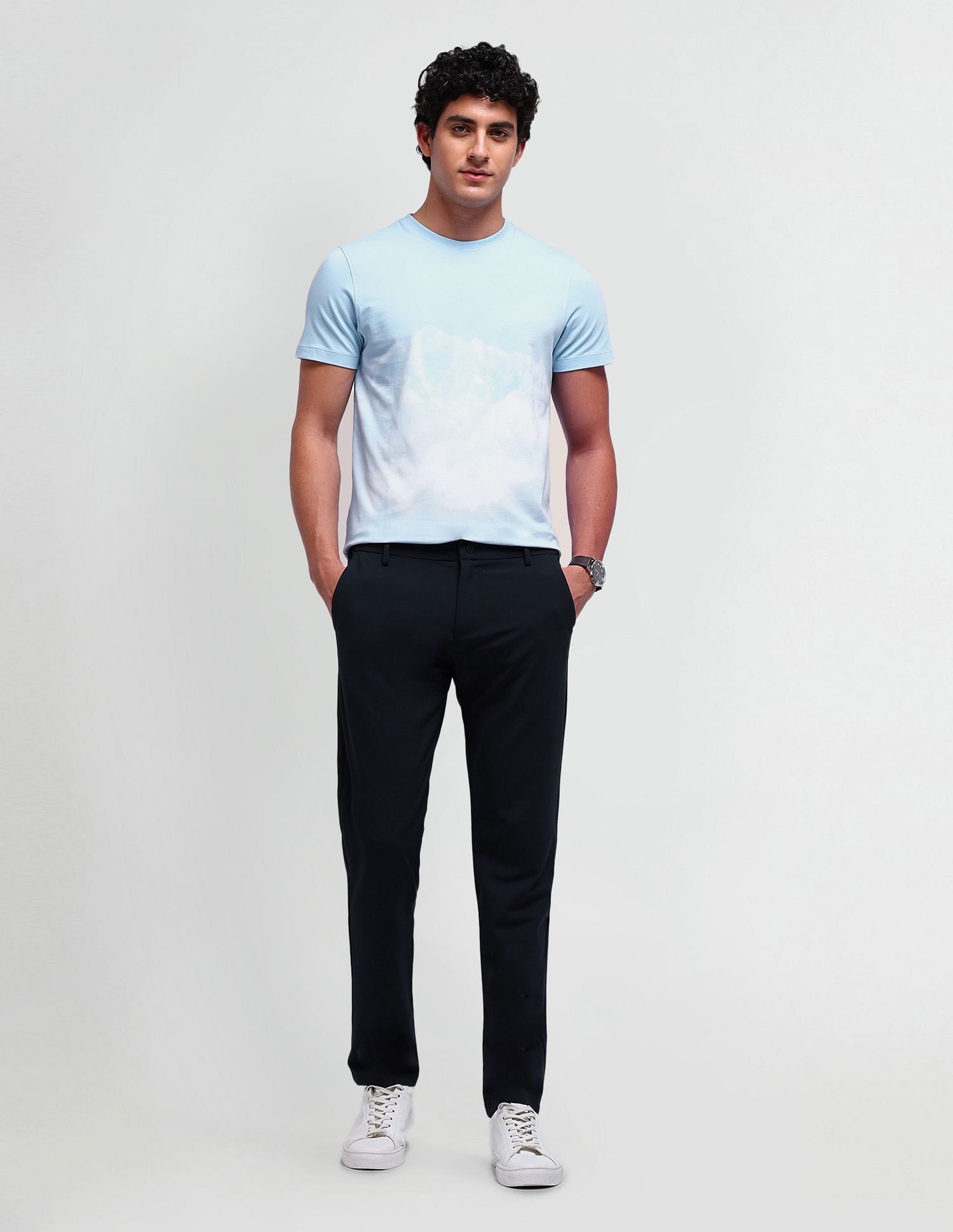 Arrow Newyork Round Neck Abstract T-Shirt