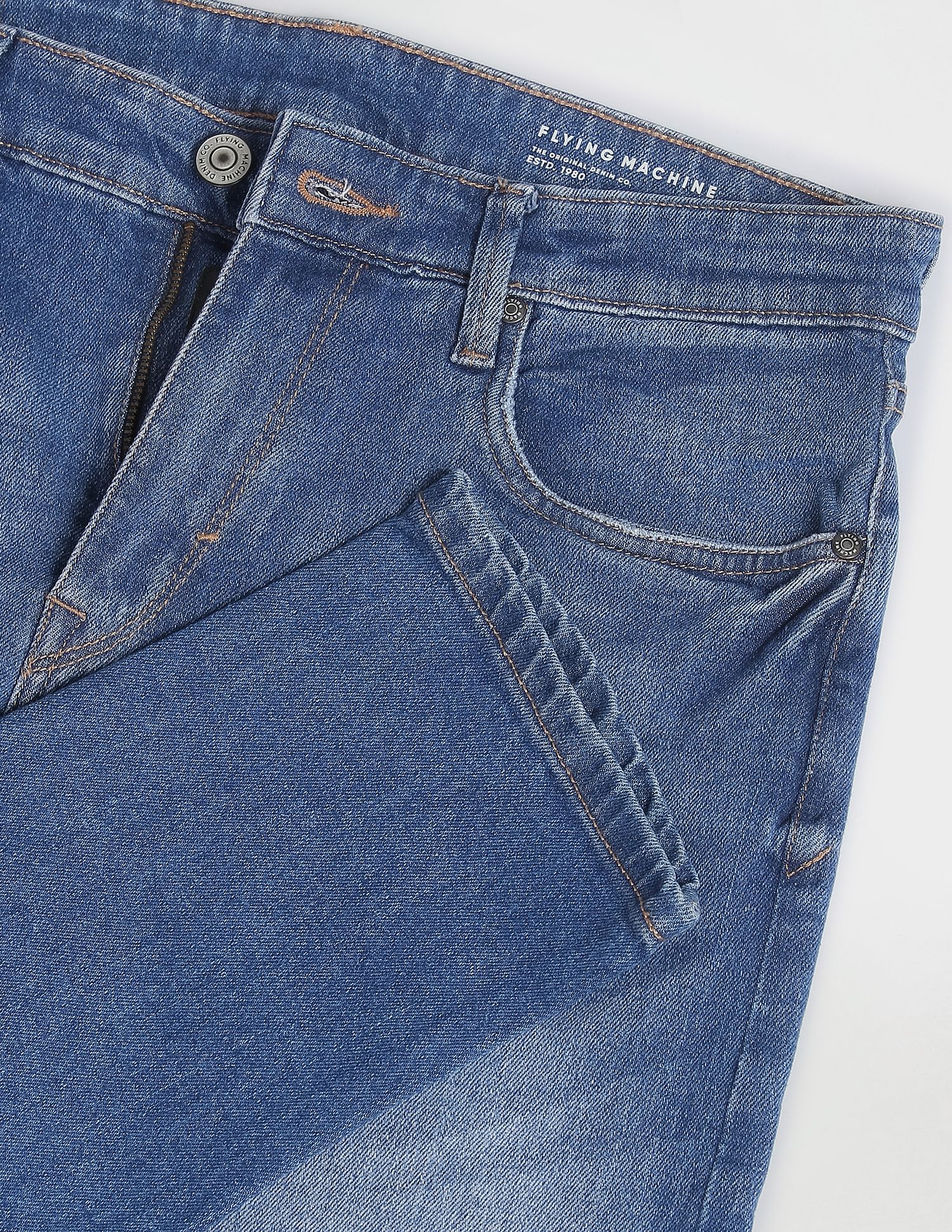 Flying Machine Slash Slim Tapered Fit Stone Wash Jeans