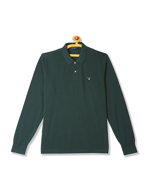 Buy Men Regular Fit Full Sleeve Polo Shirt online at