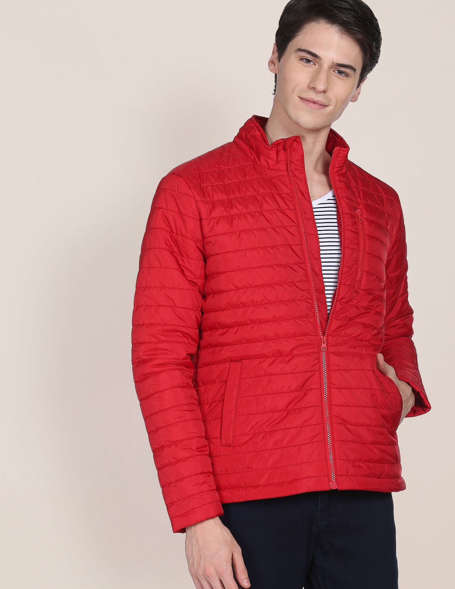 Red on sale polyester jacket