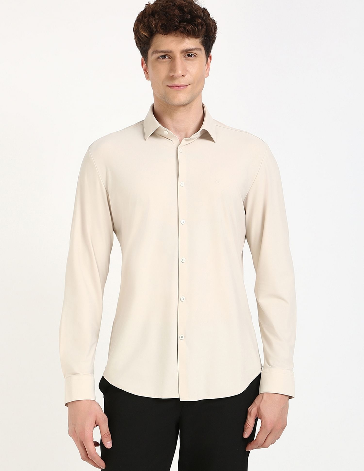 Calvin Klein Jeans Solid Slim-Fit Knit Shirt