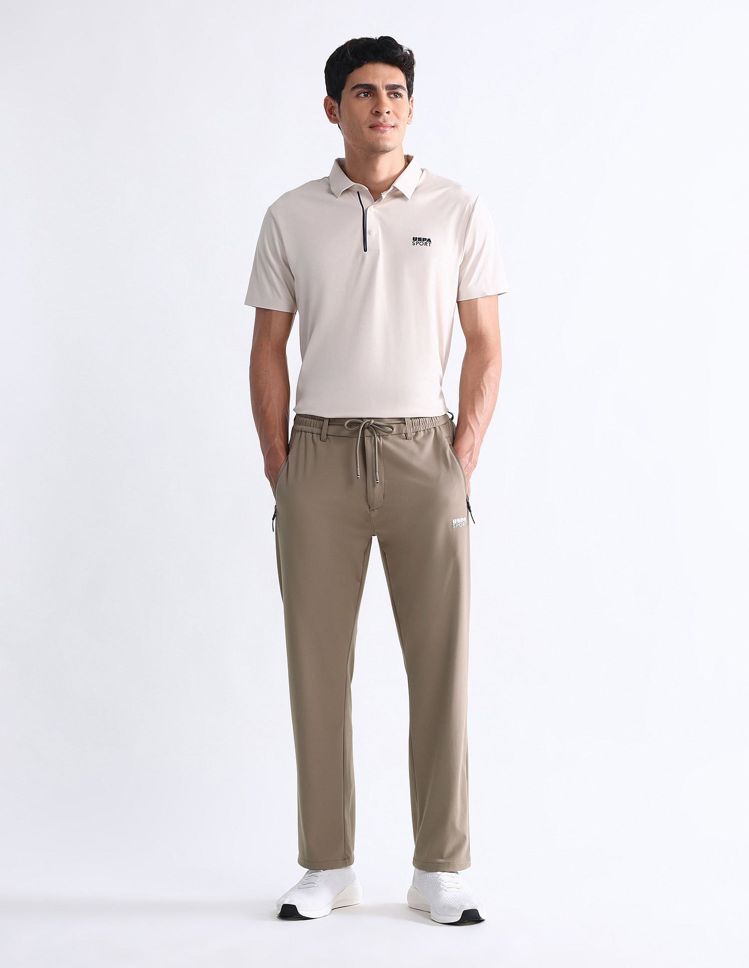 USPA Active Mid Rise Solid Active Track Pants