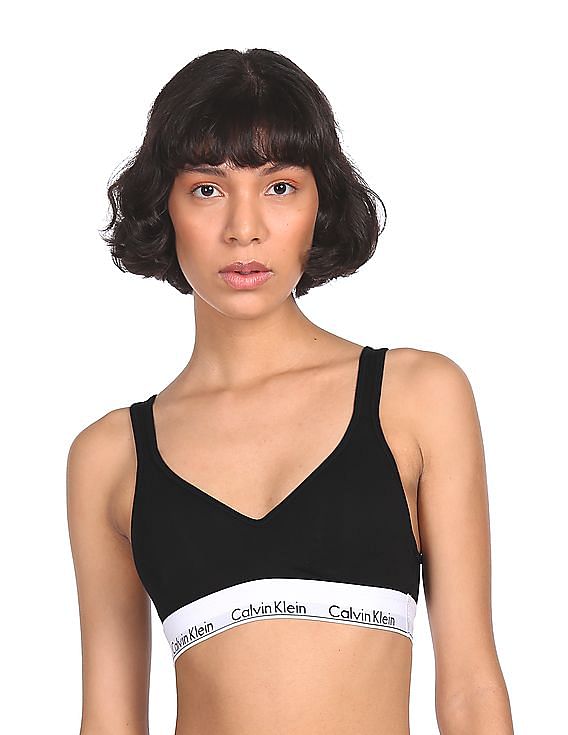 Buy Calvin Klein Underwear Women Black V-Neck Solid Bra 