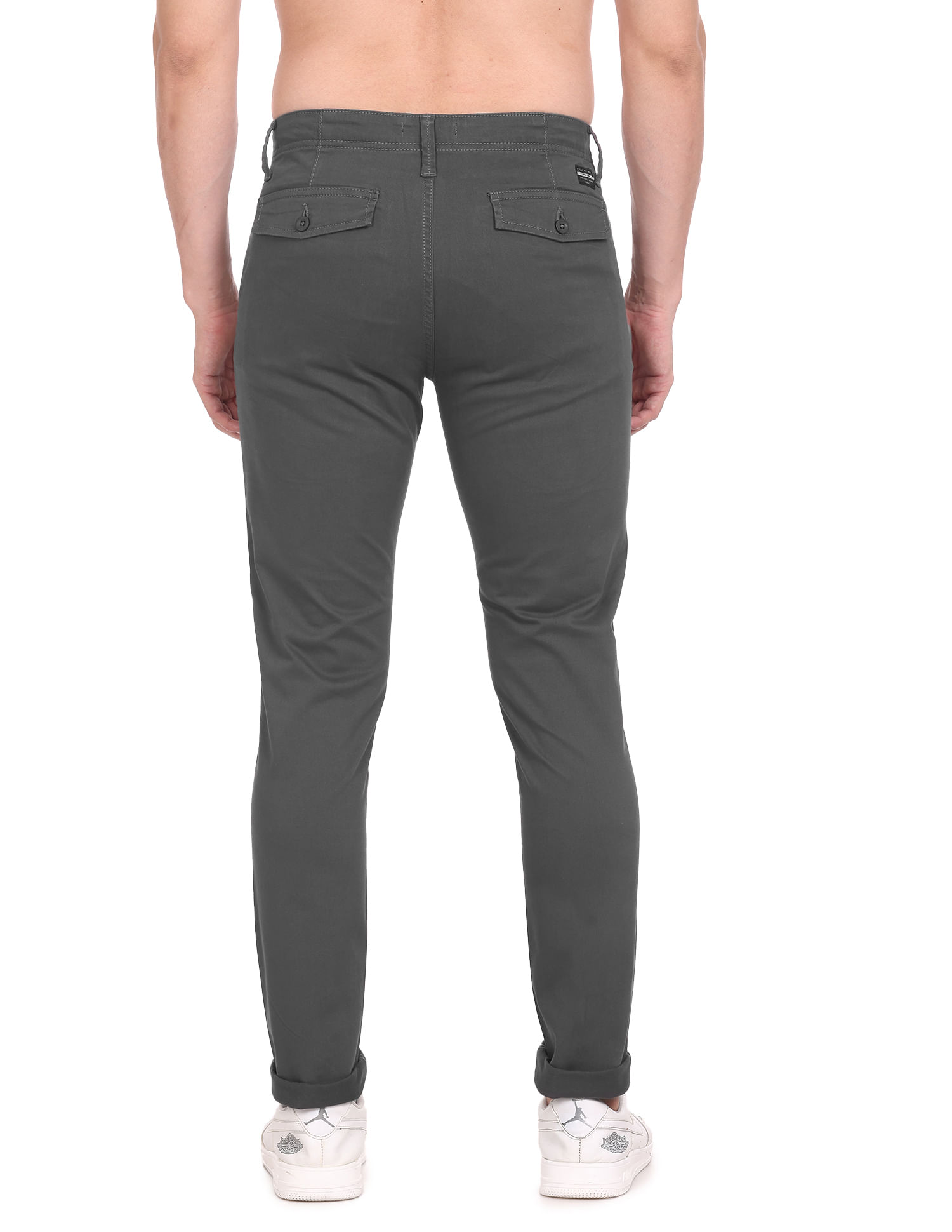 Flying Machine Mid Rise Solid Trousers