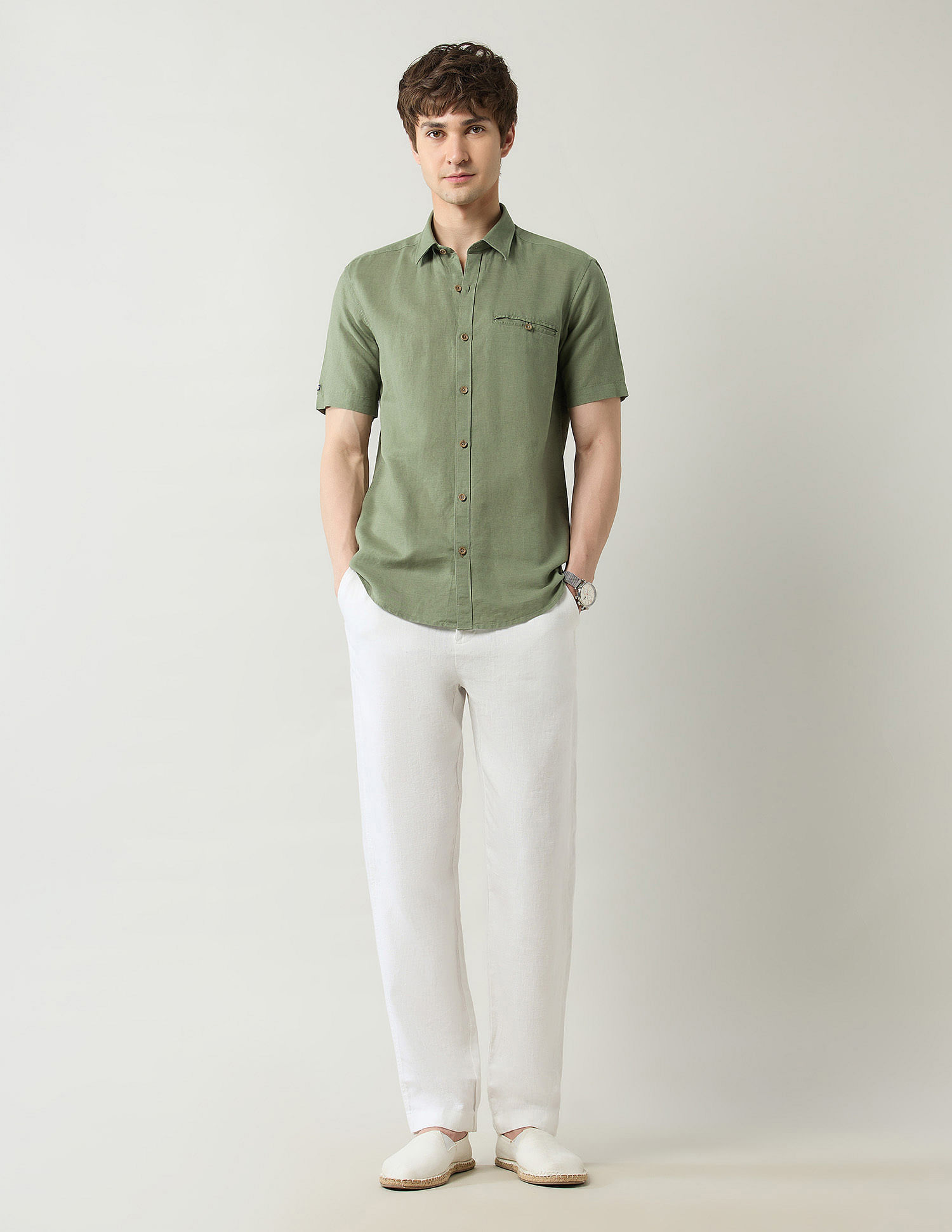 Arrow Sport Pure Linen Slim Fit Shirt