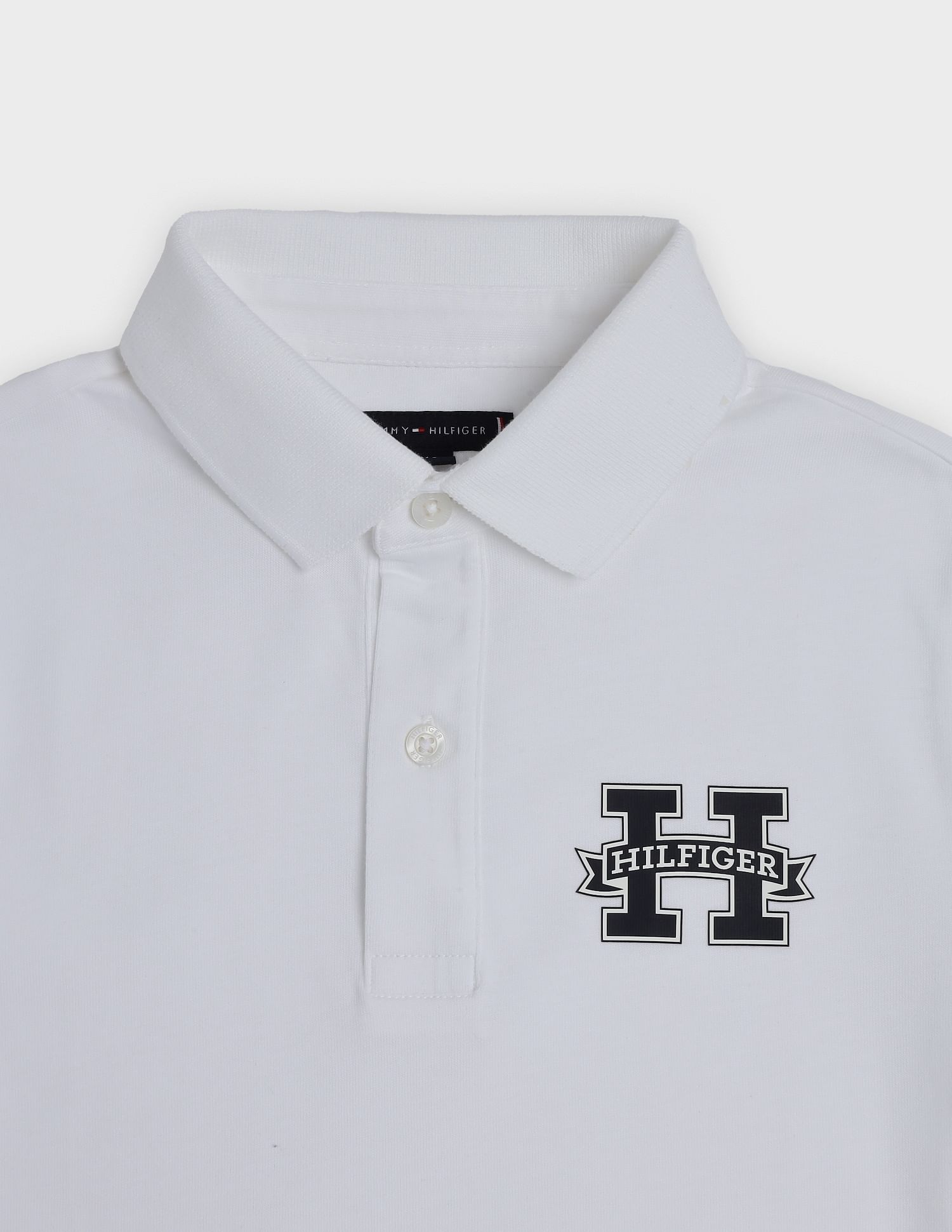 Tommy Hilfiger Kids Boys Logo Regular Fit Cotton Polo T-Shirt