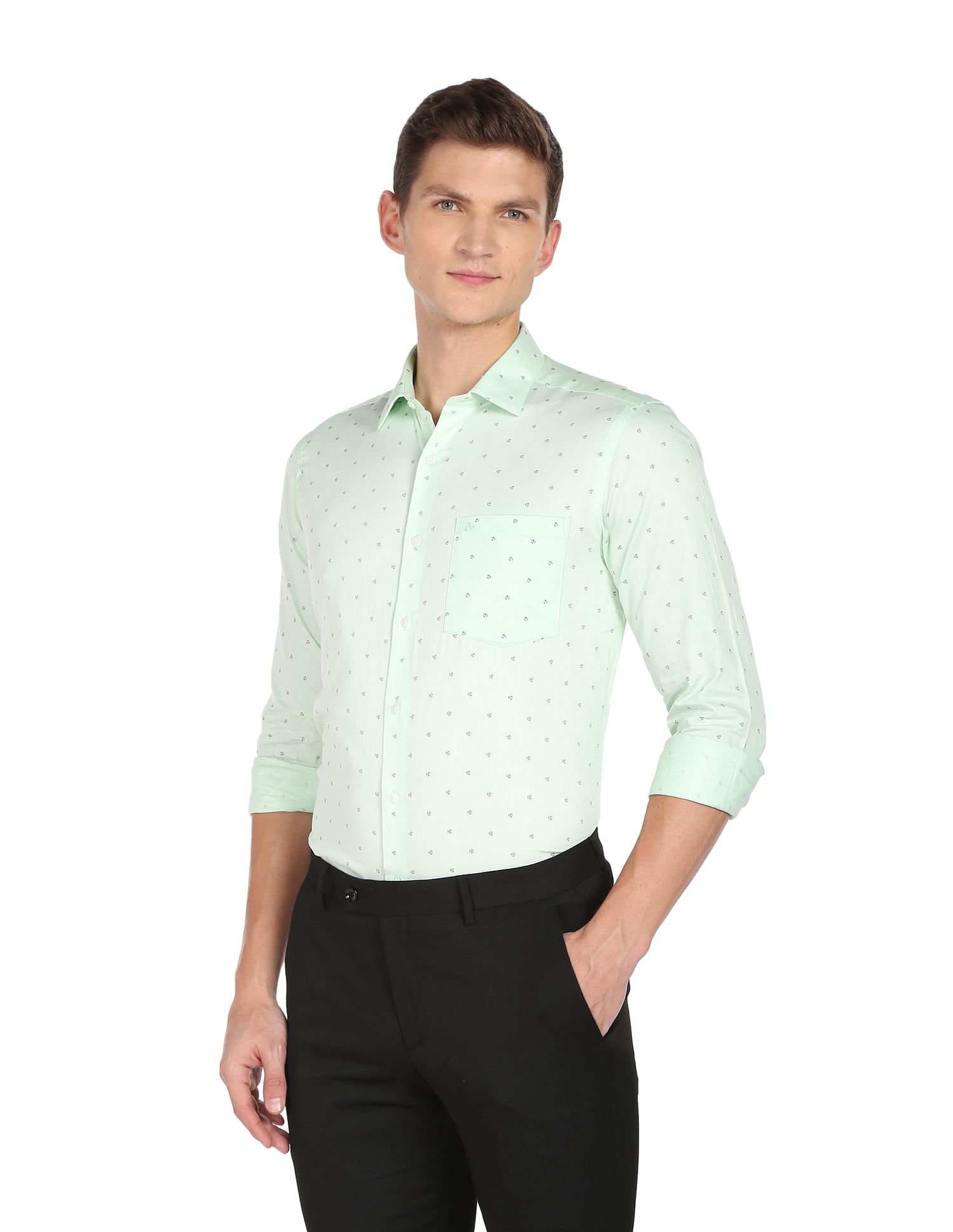 Light green outlet formal shirt