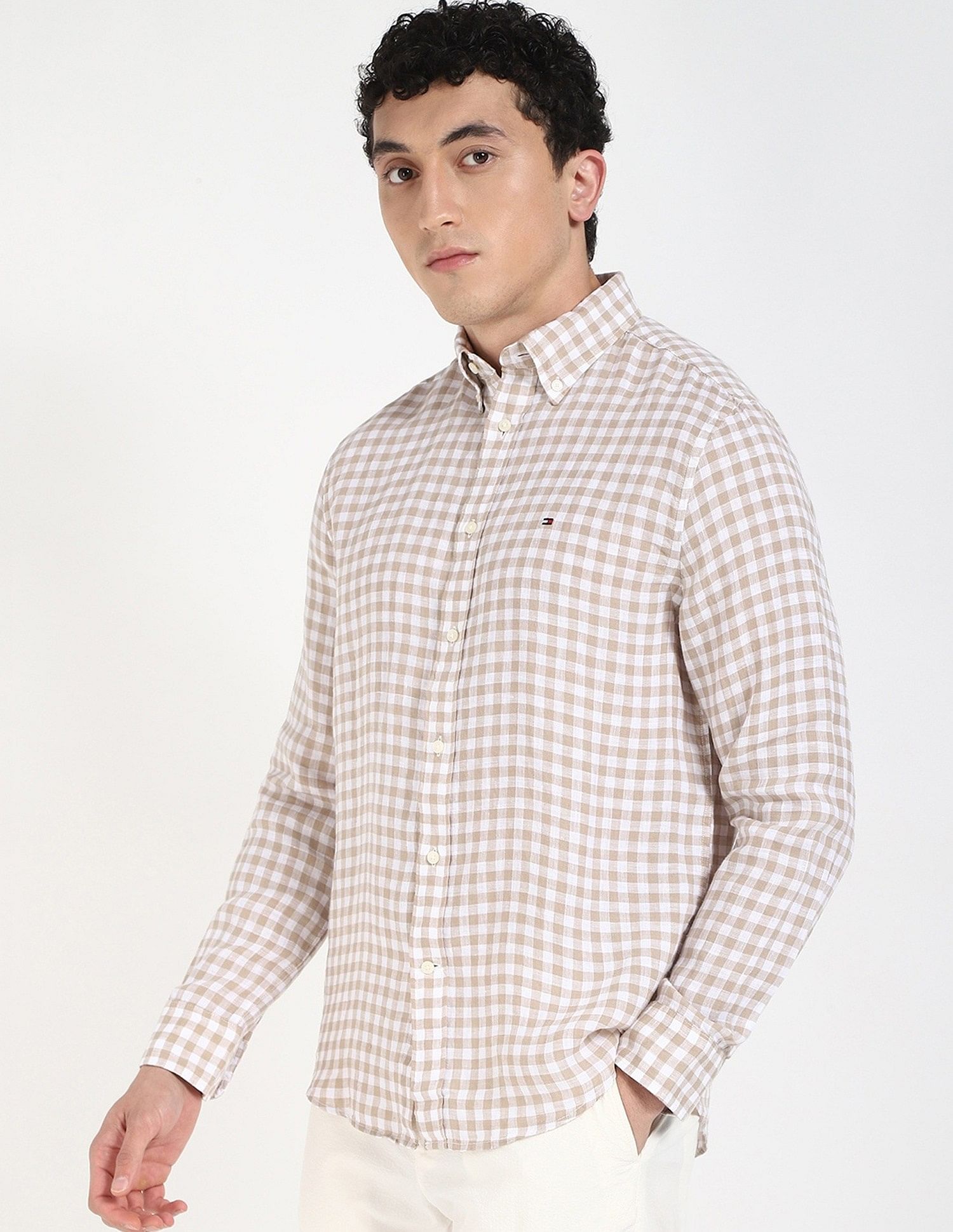 Tommy Hilfiger Checks Regular-Fit Linen Shirt