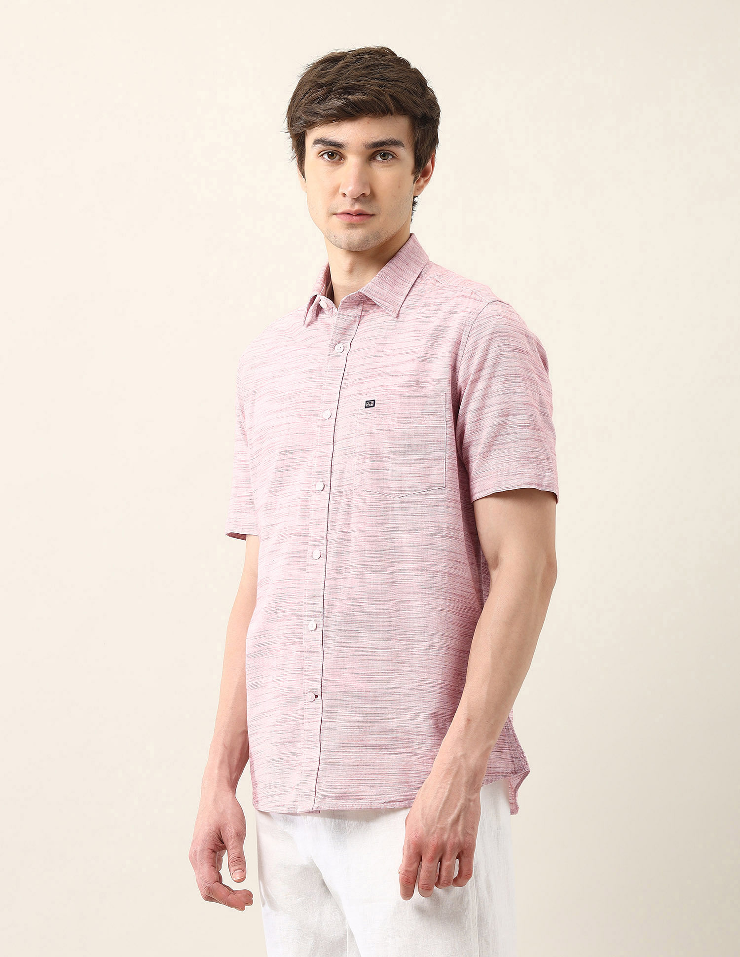 Arrow Sport Heathered Regular Fit Air Soft Shirt