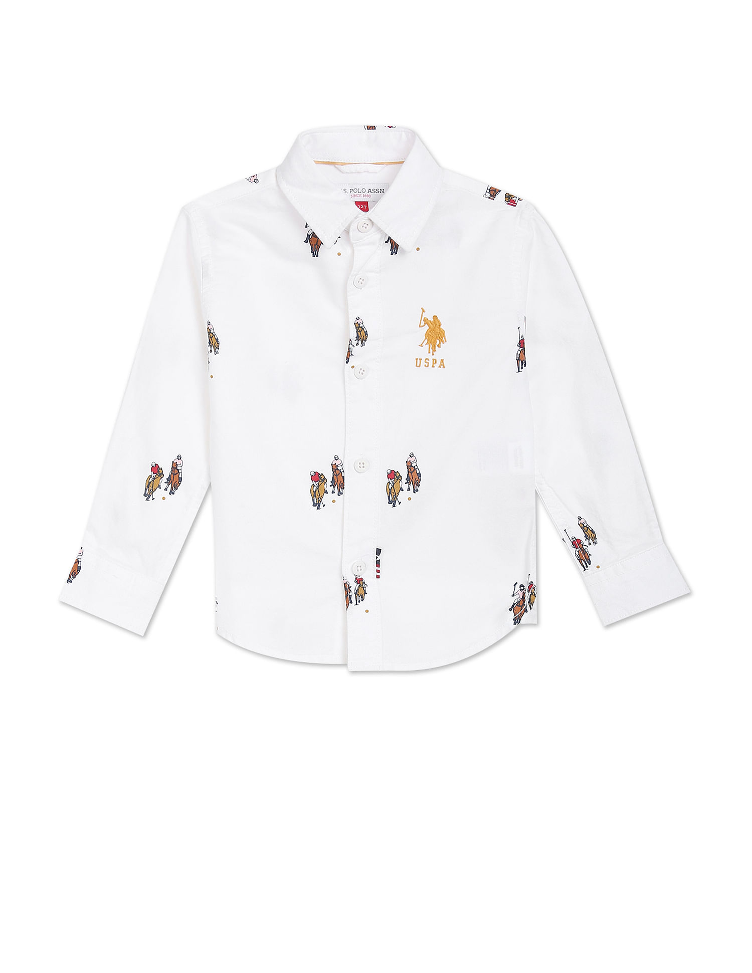 U.S. Polo Assn. Kids Boys Brand Print Dobby Shirt