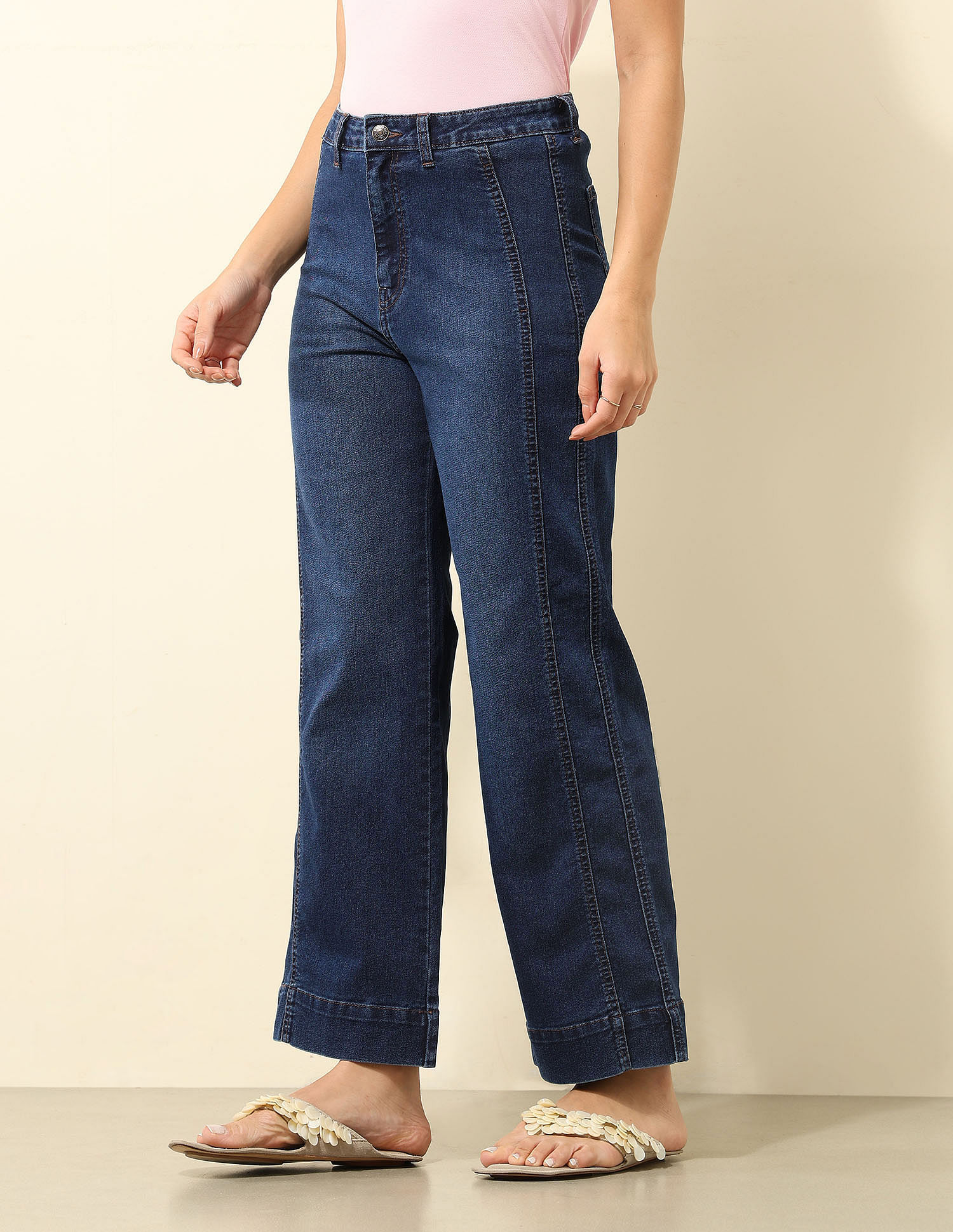 U.S. Polo Assn. Women High Rise Wide Leg Jeans