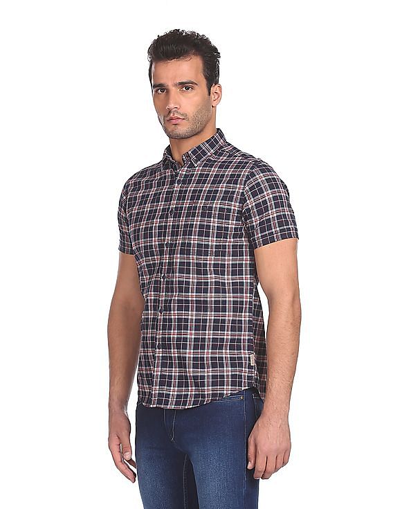 Flying Machine Short Sleeve Check Shirt