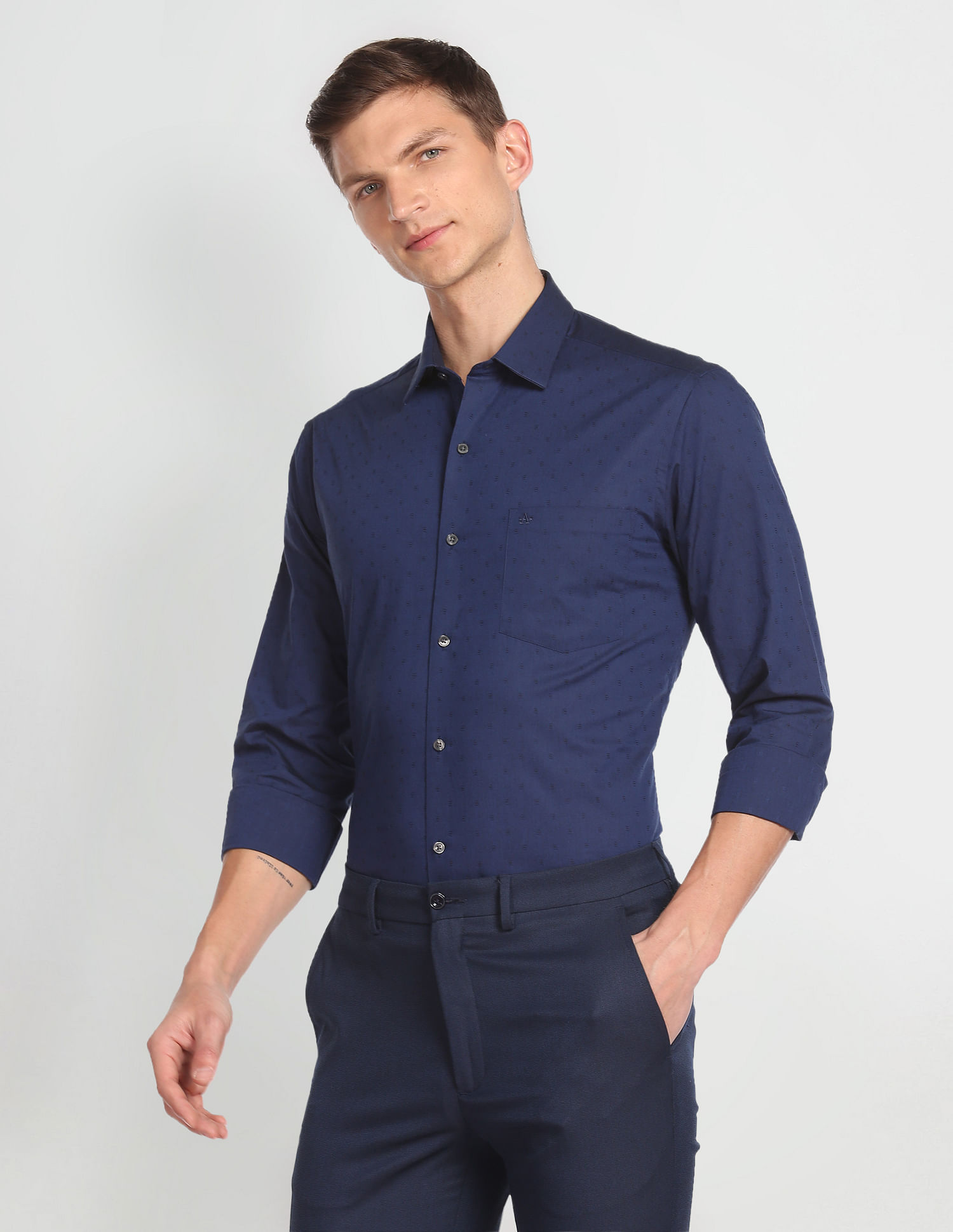 Arrow Self Design Twill Shirt