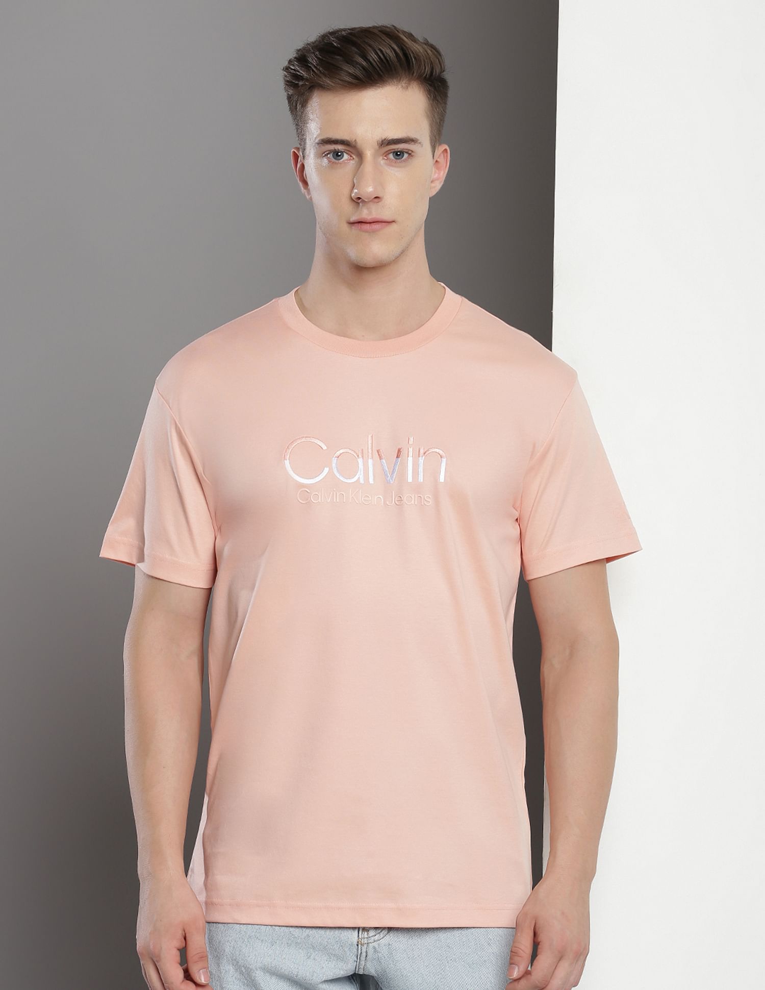 Calvin Klein Embroidered Logo Cotton T-Shirt