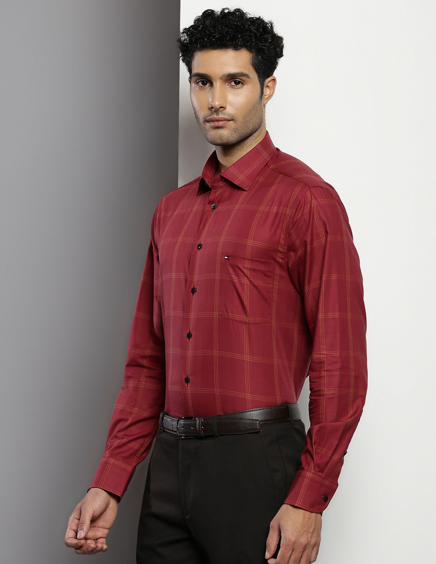Tommy Hilfiger Windowpane Checked Cotton Shirt