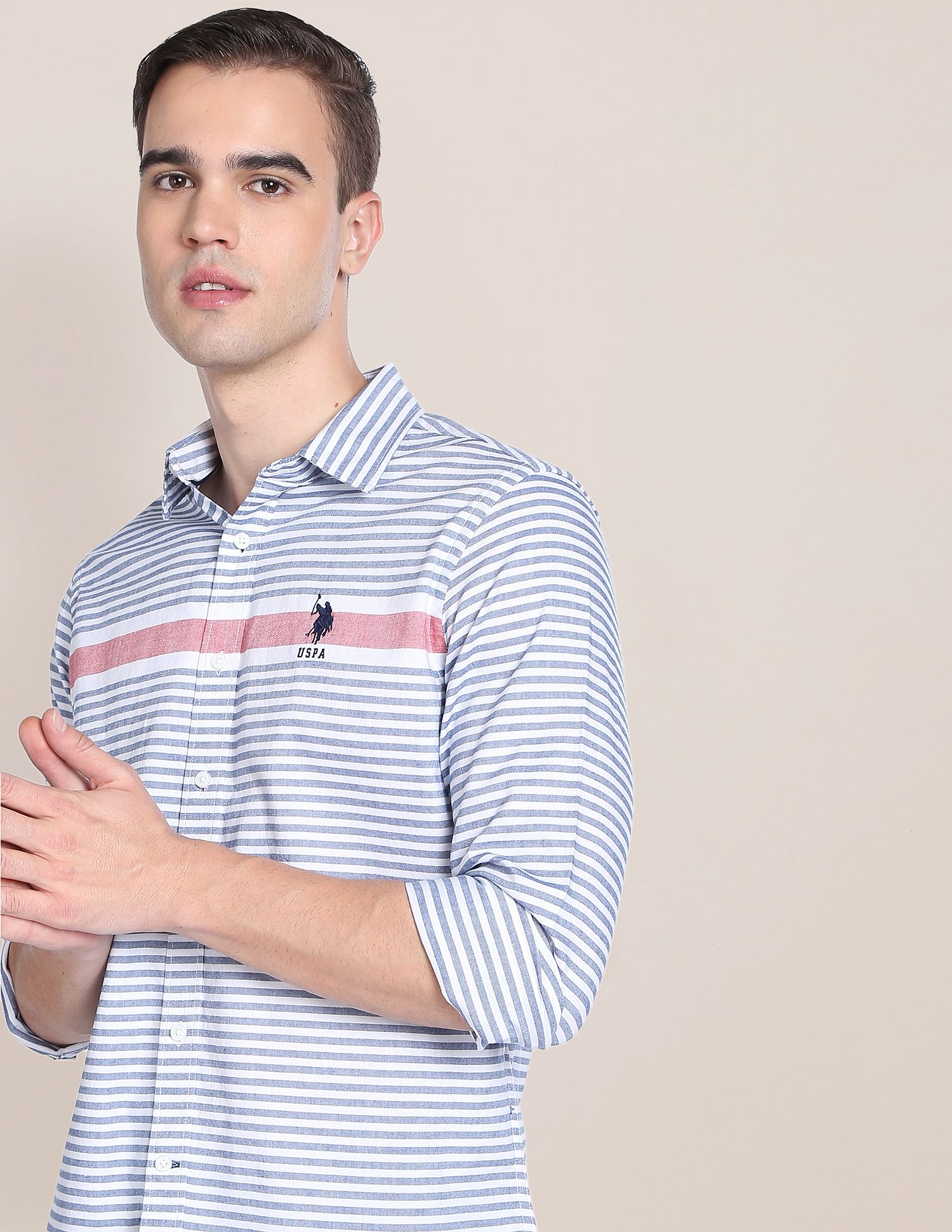 U.S. Polo Assn. Signature Engineered Stripe Oxford Shirt