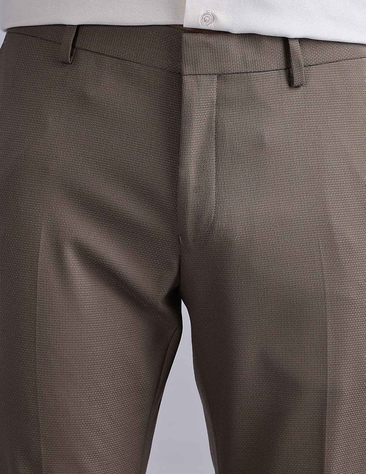 Tommy Hilfiger Regular-Fit Self-Design Mid Rise Trousers