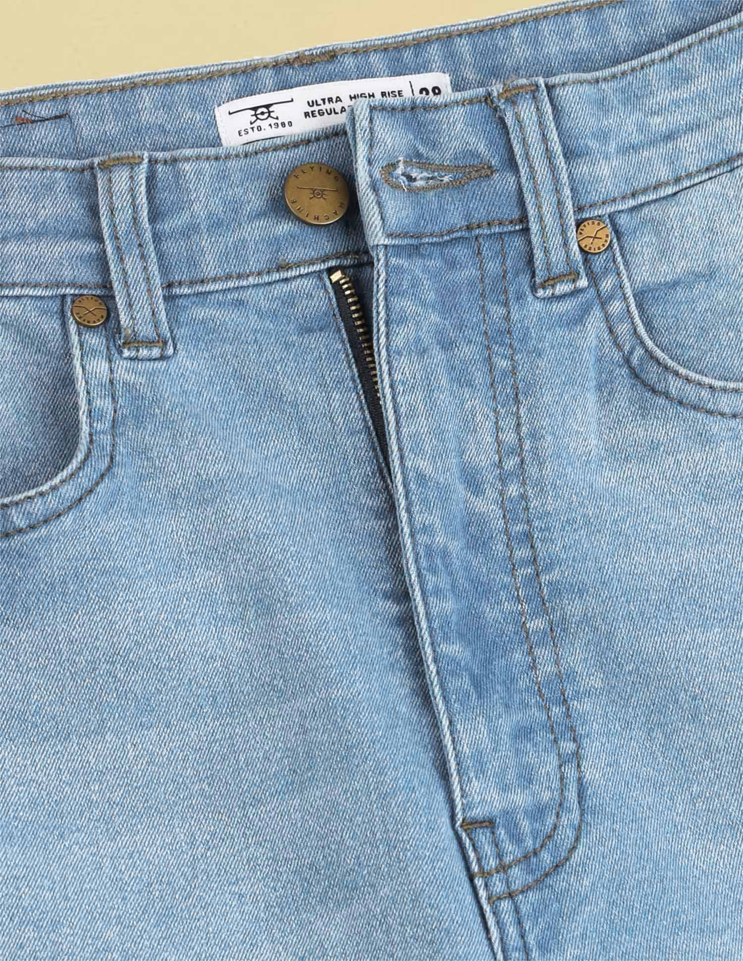 Flying Machine Women Ultra Wide Boot Cut Stretchable Jeans