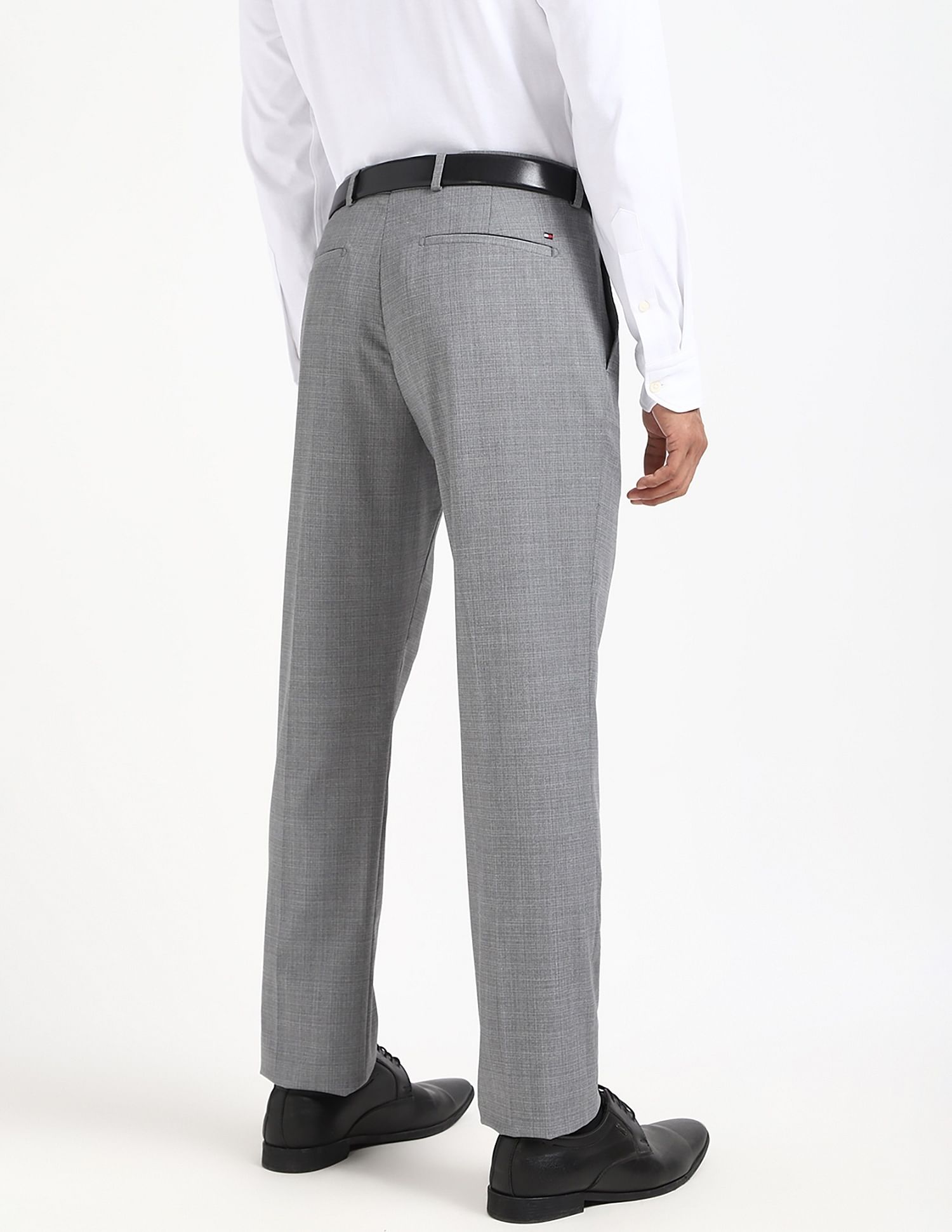 Tommy Hilfiger Regular-Fit Self-Design Mid-Rise Trouser