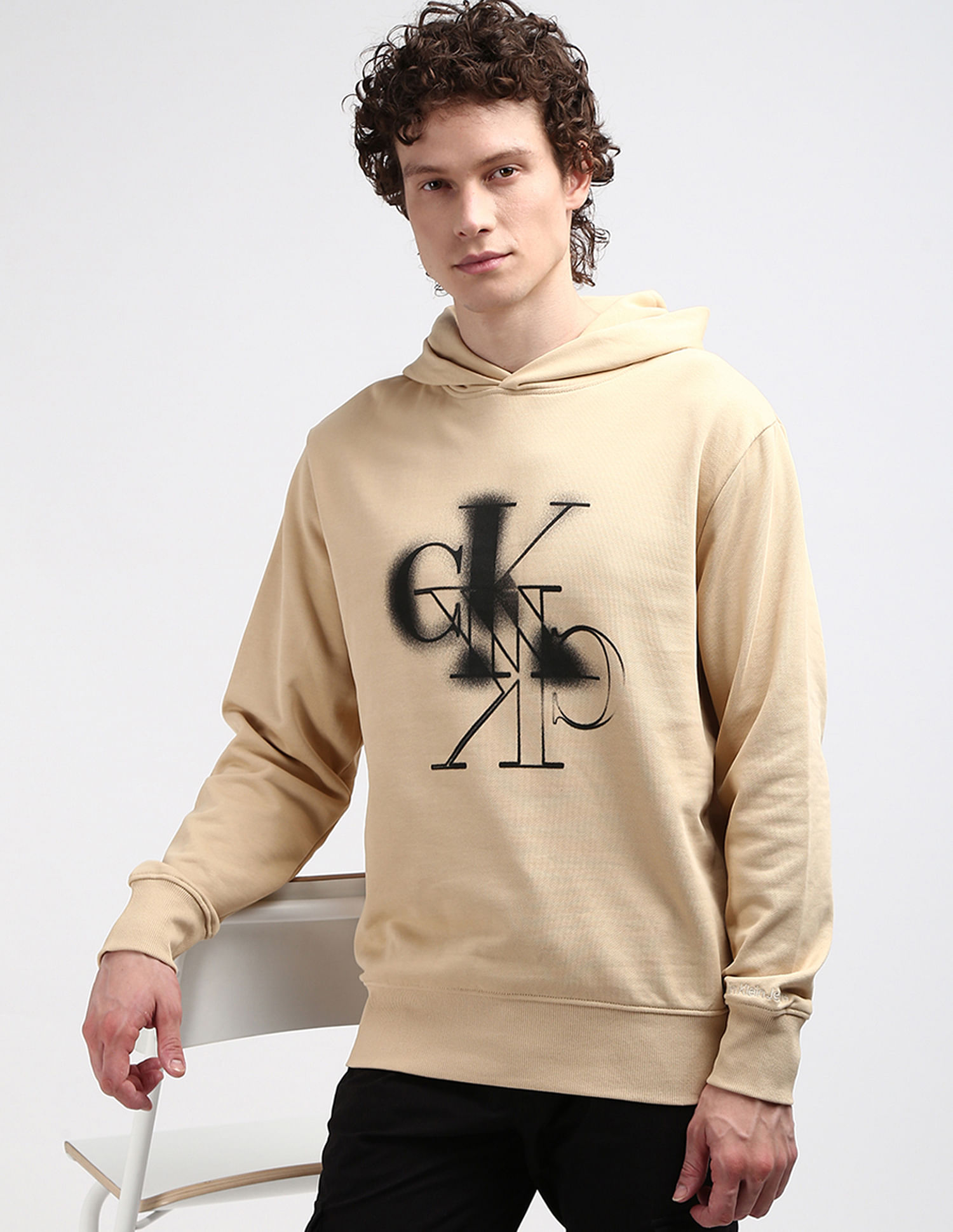 Calvin Klein Mirrored Logo Hooded Sweatshirt