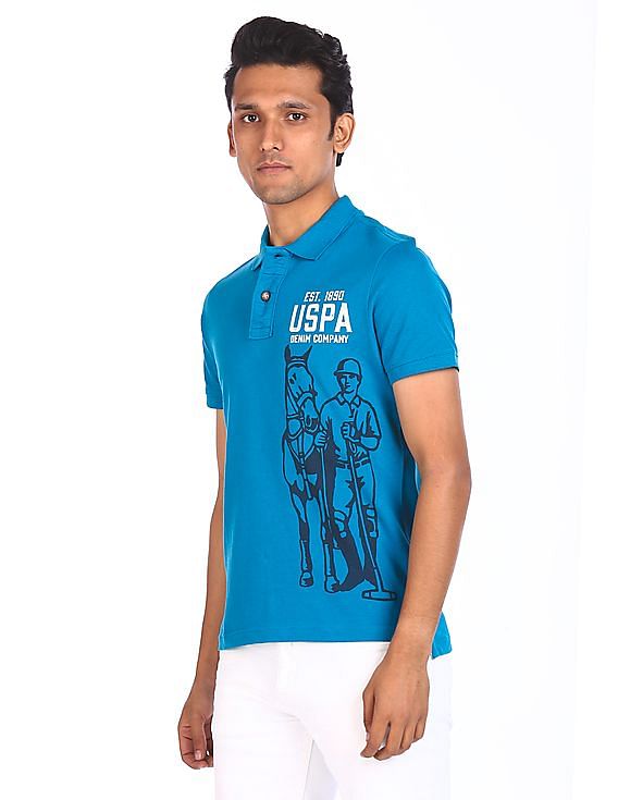 U.S. Polo Assn. Denim Co. Brand Print Pique Polo Shirt