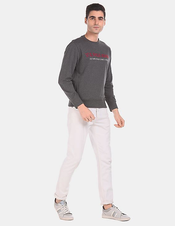 U.S. Polo Assn. Crew Neck Heathered Sweatshirt