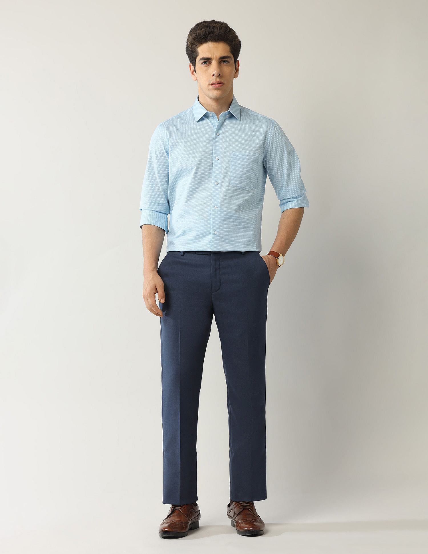 Arrow Solid Dobby Autoflex Trousers