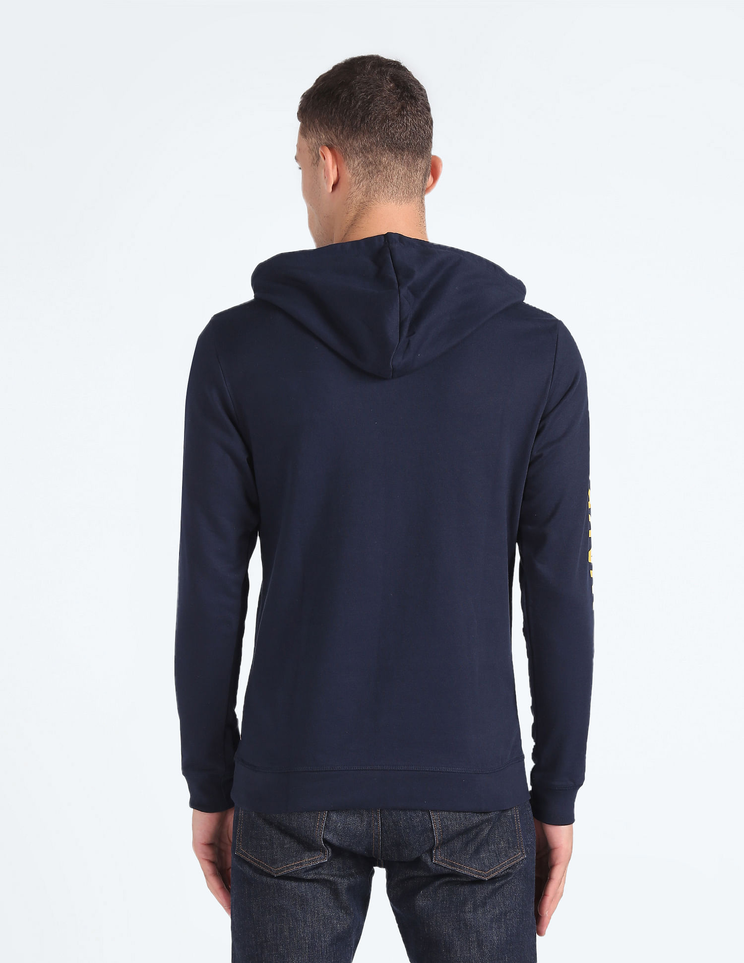 Flying Machine Brand Print Hooded Sweatshirt