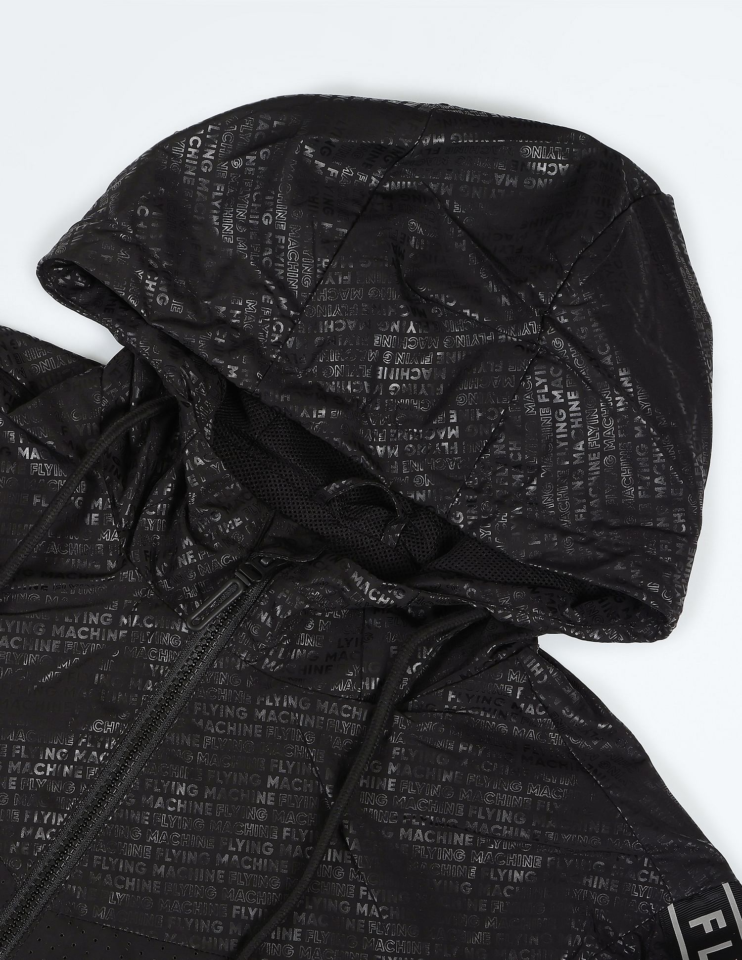 Flying Machine Brand Print Hooded Jacket