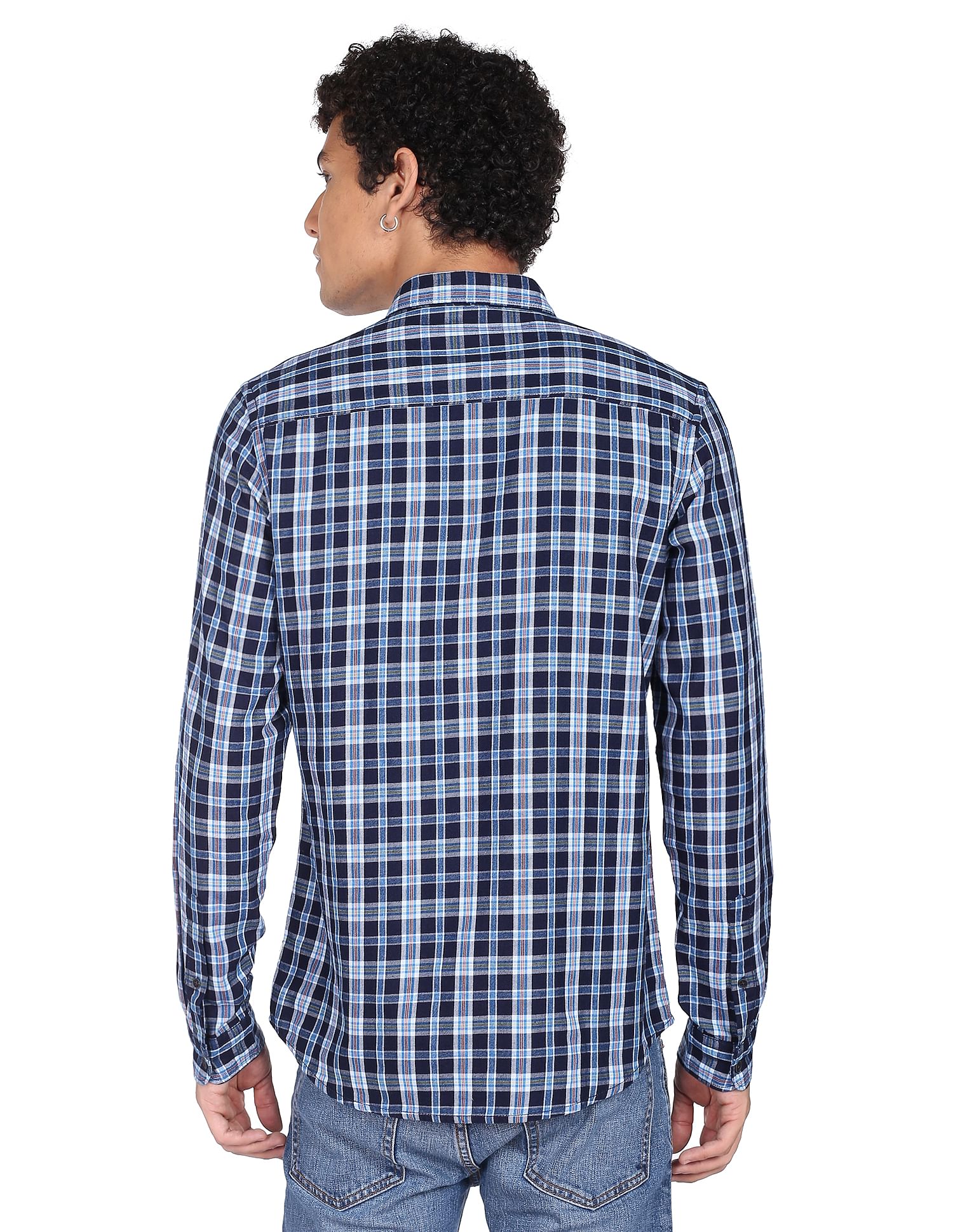 Flying Machine Plaid Check Cotton Shirt
