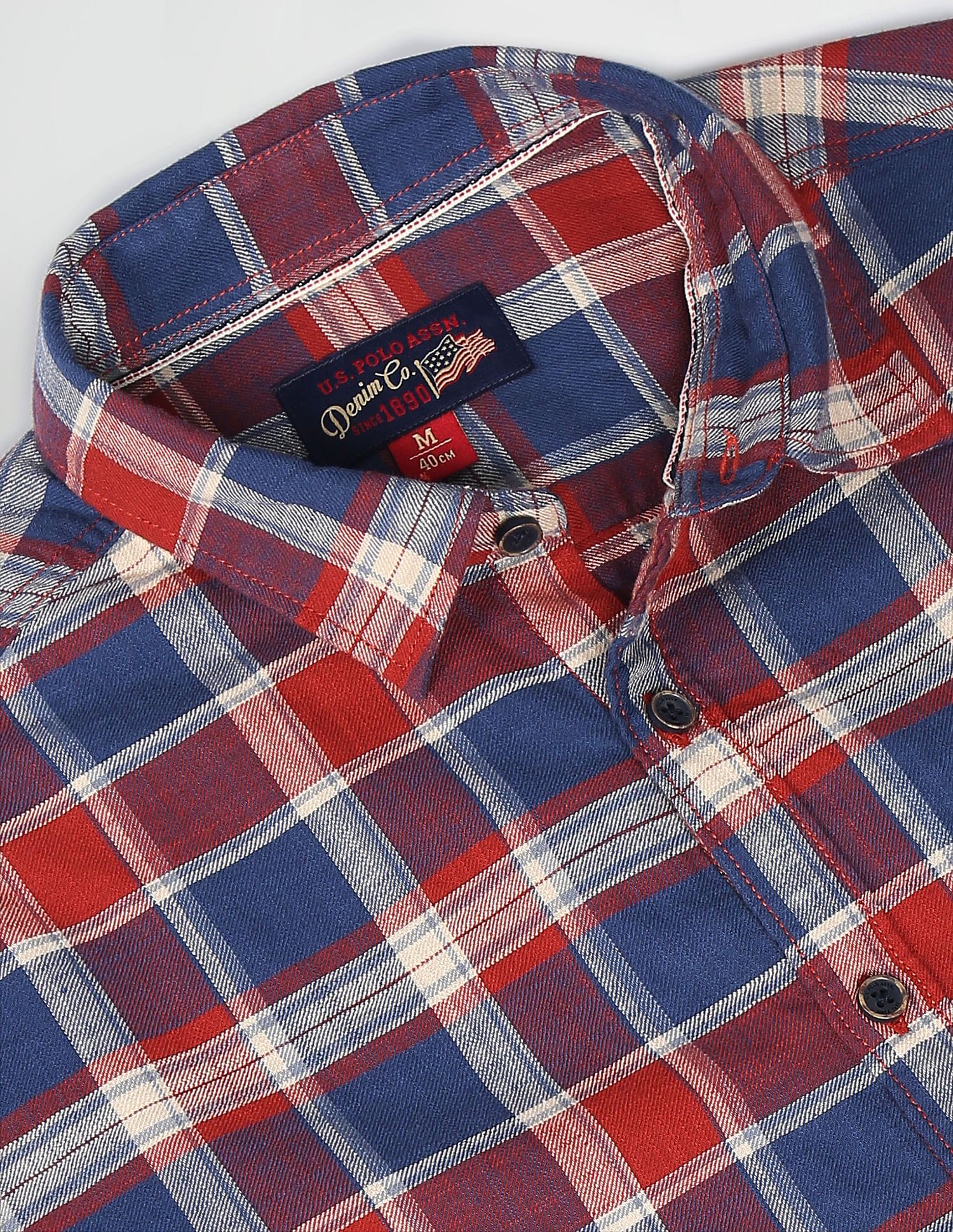 U.S. Polo Assn. Denim Co. Plaid Check Cotton Casual Shirt