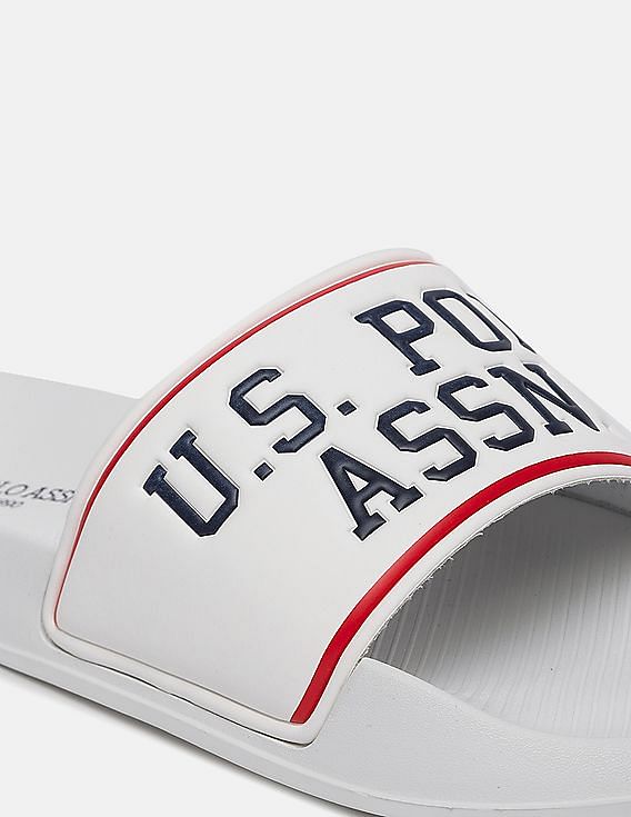 U.S. Polo Assn. Men Embossed Logo Non-Skid Lightweight Slides