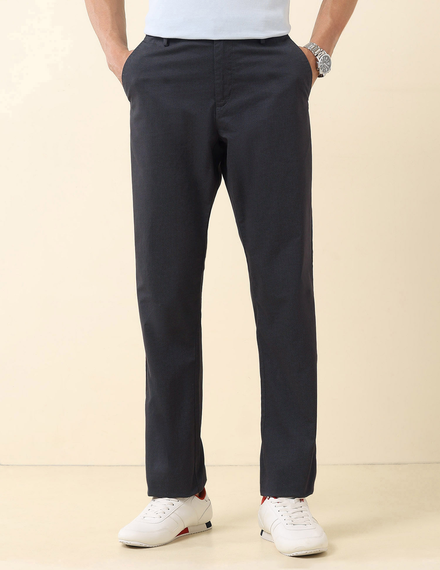 U.S. Polo Assn. Solid Riley Straight Fit Trousers
