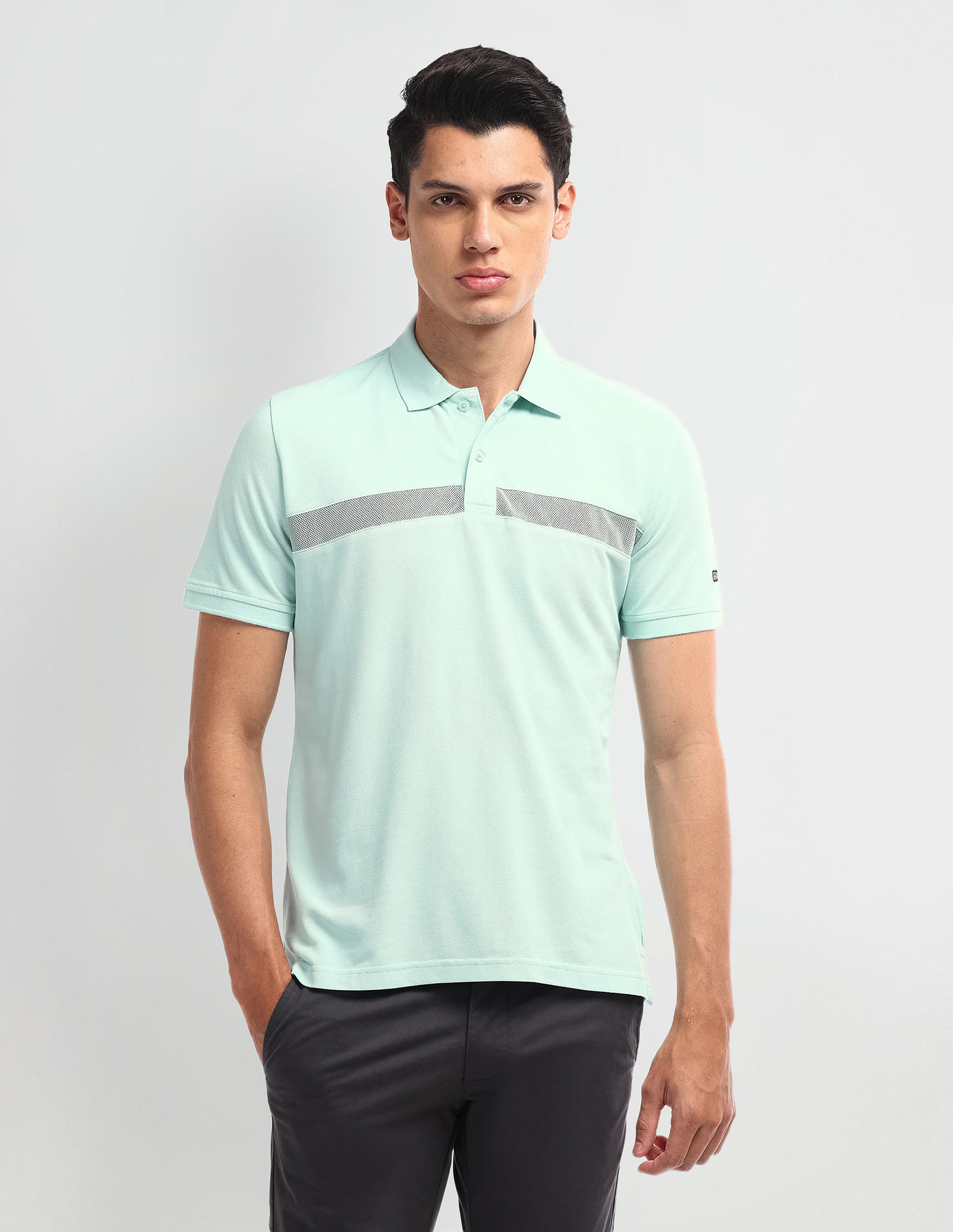 Arrow Sport Dynamax Horizontal Stripe Cotton Polo Shirt