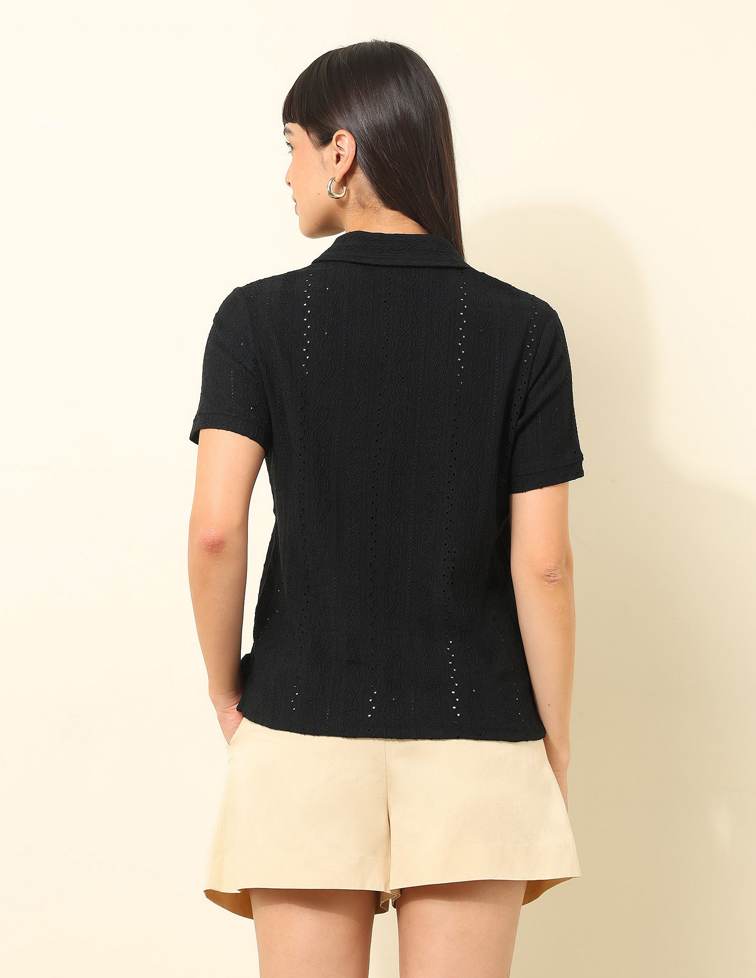 U.S. Polo Assn. Women Regular Fit Textured Polo Shirt
