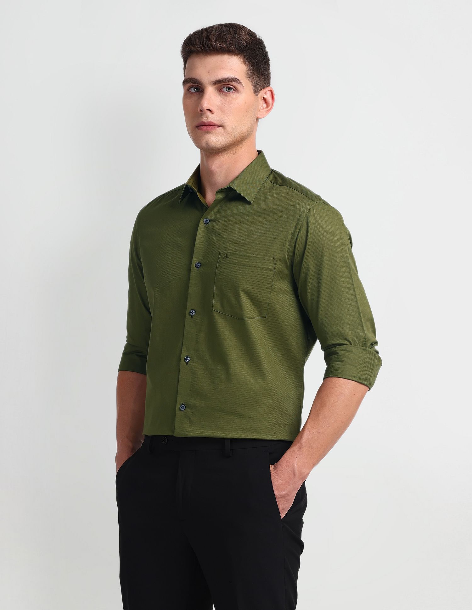 Arrow Self Design Slim Fit Shirt