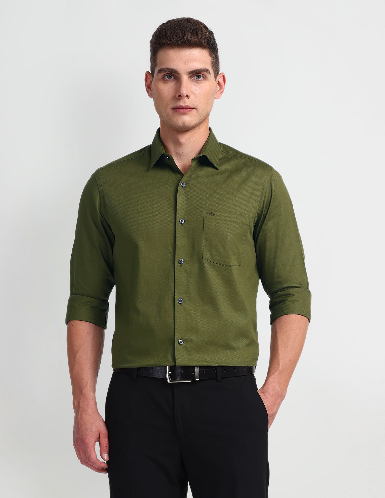Arrow Self Design Slim Fit Shirt