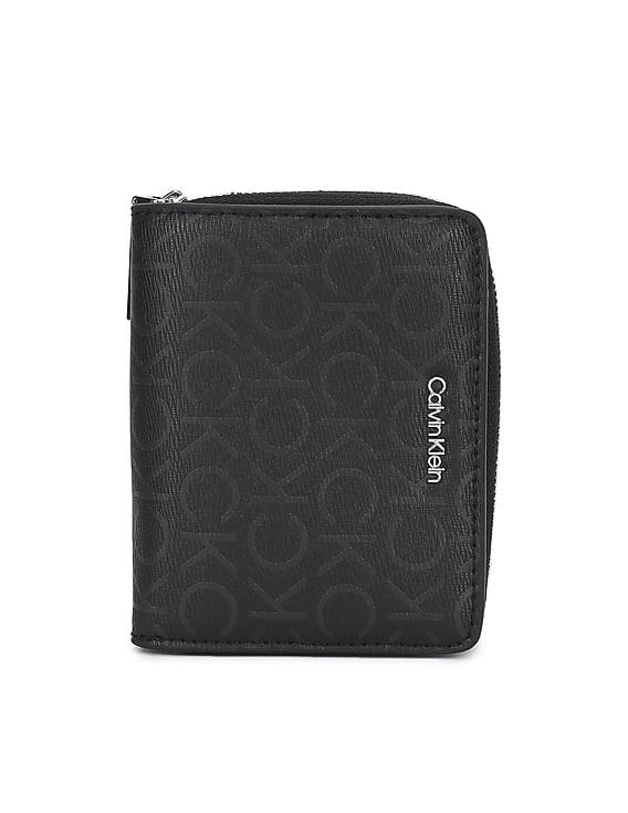 Buy Calvin Klein Women Black All Over Monogram Print Bifold Wallet