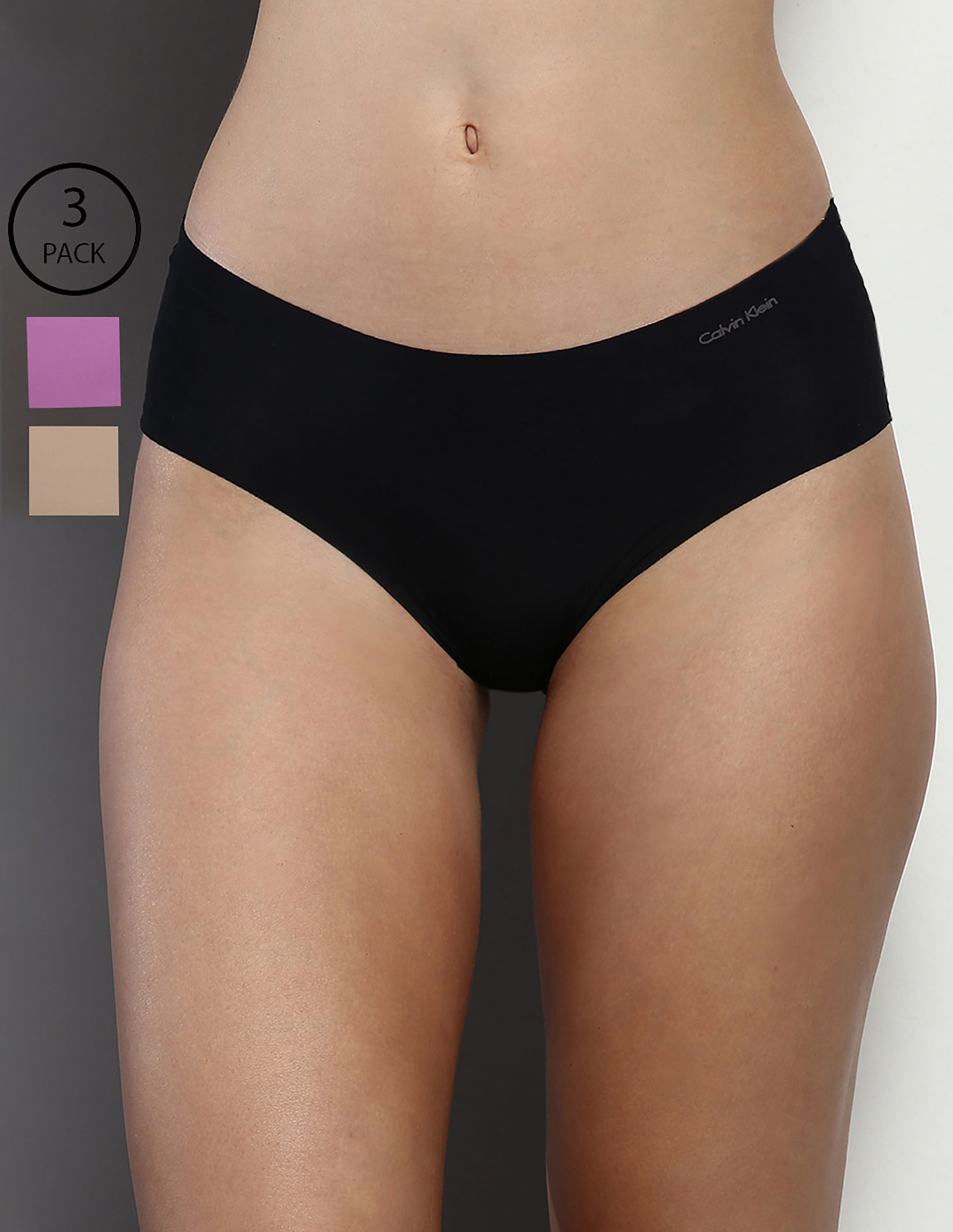 Buy Calvin Klein Underwear Solid Seamless Hipster Panties - Pack Of 3 -  NNNOW.com