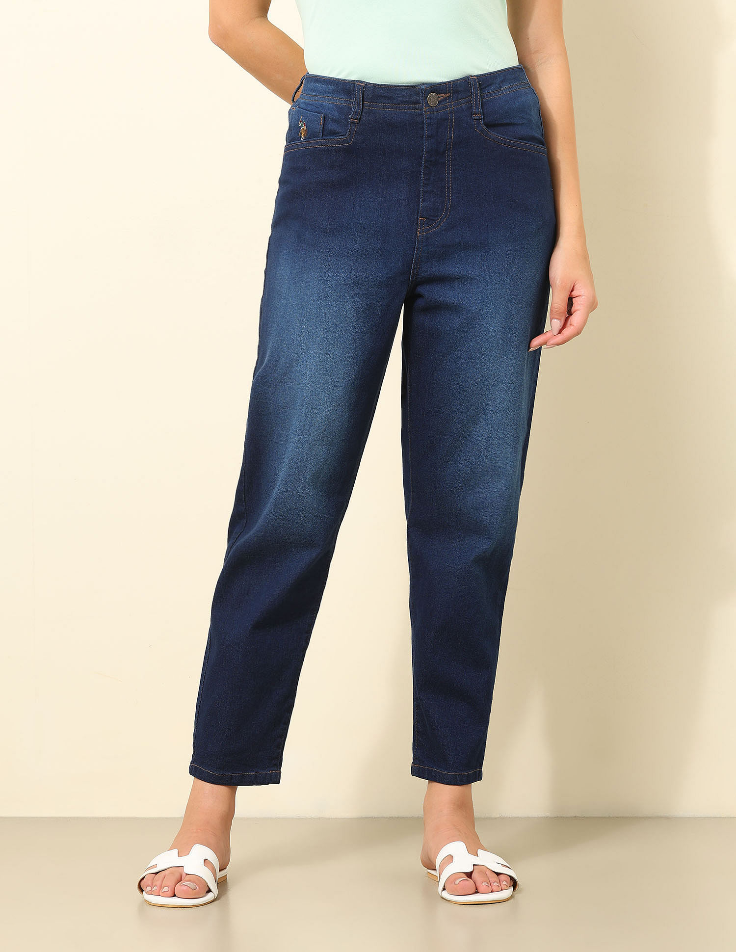 U.S. Polo Assn. Women High Rise Carrot Fit Jeans