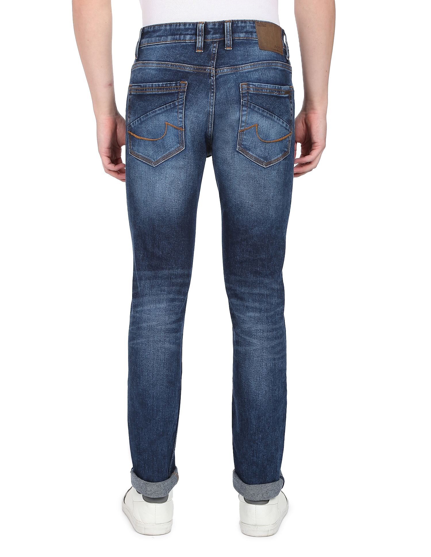 AD by Arvind Stone Wash Skinny Fit Stretch Jeans