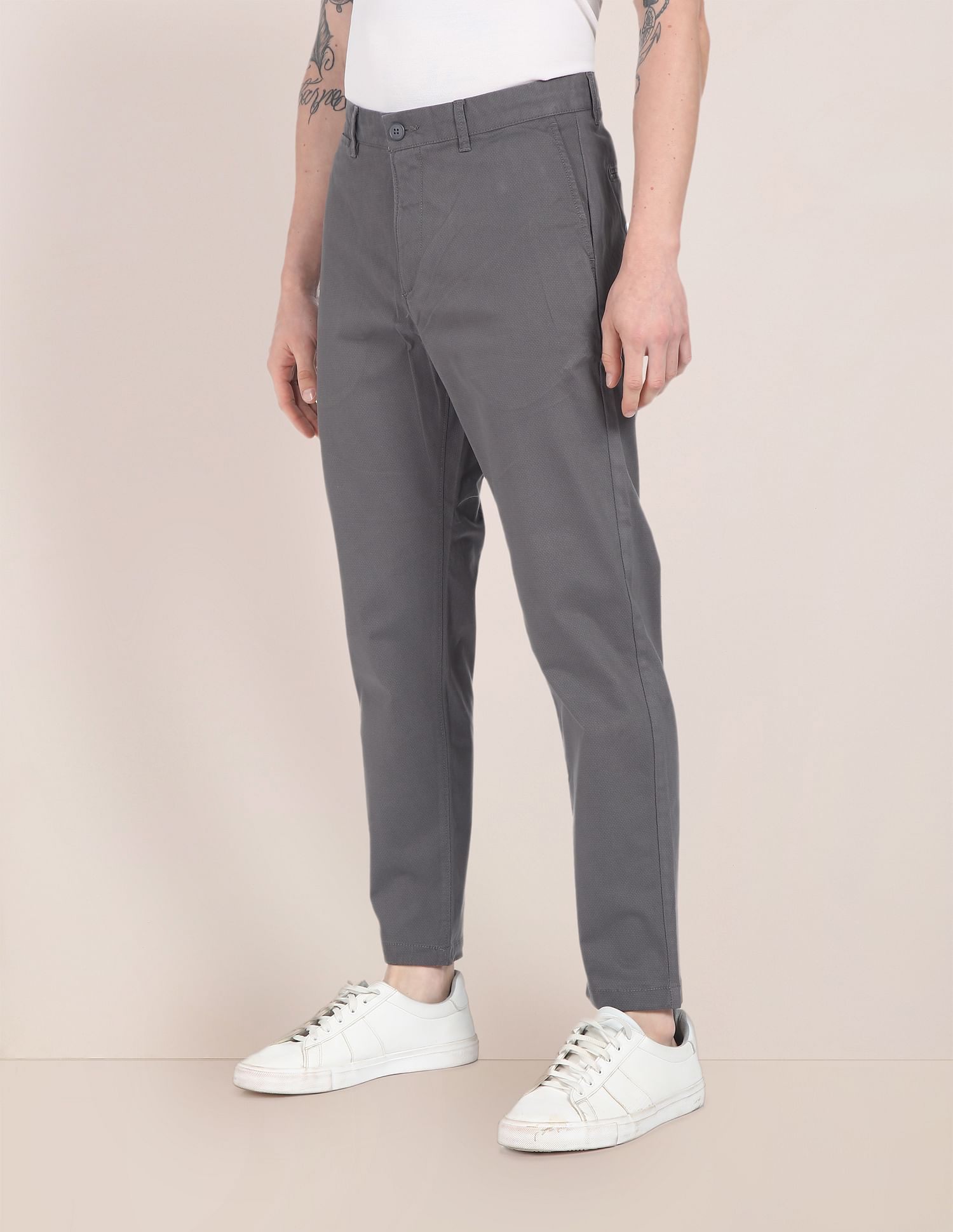 U.S. Polo Assn. Flat Front Patterned Weave Casual Trousers