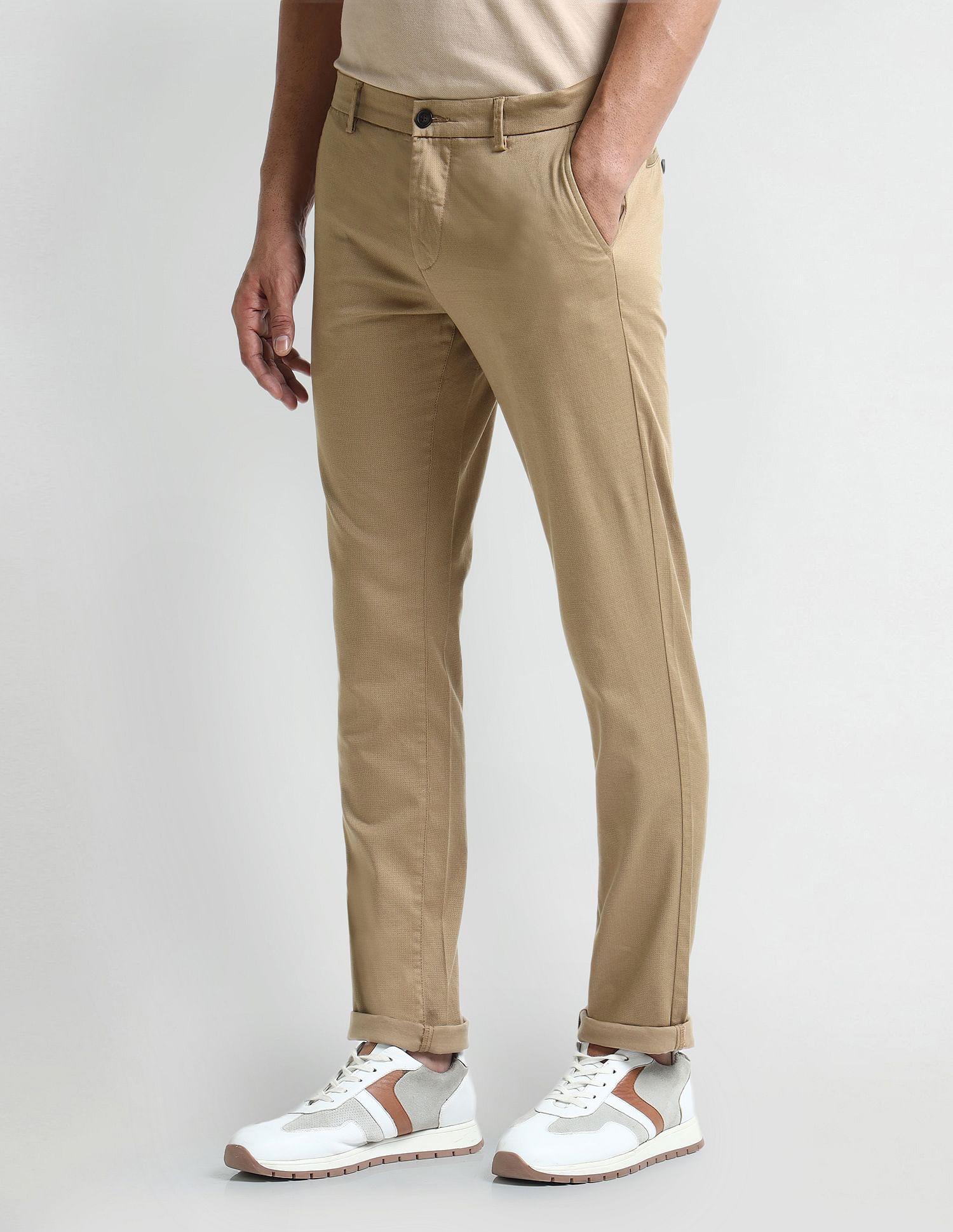 Arrow Sport Slim Fit Geometric Patterned Trousers
