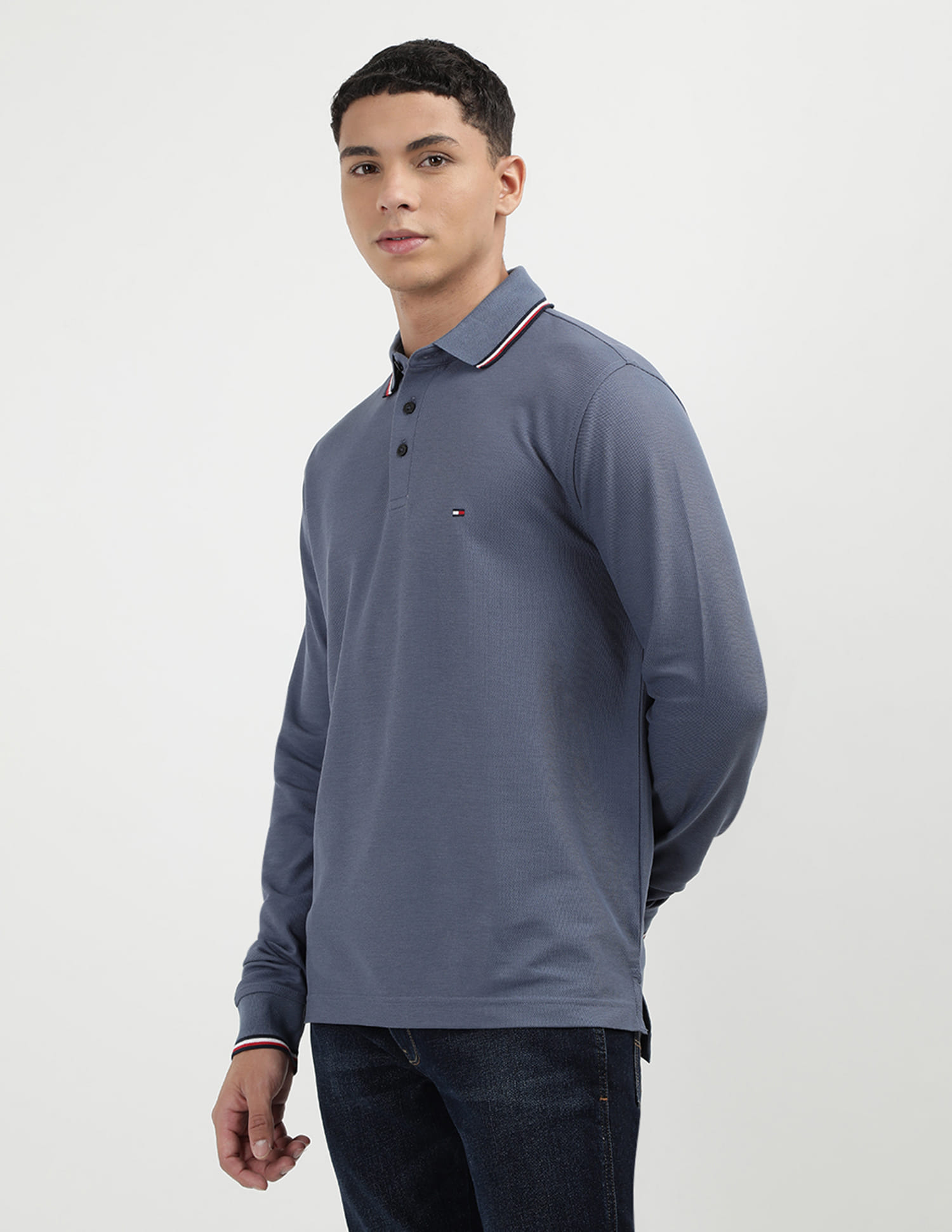 Buy Tommy Hilfiger Tipped Long Sleeve Polo Shirt