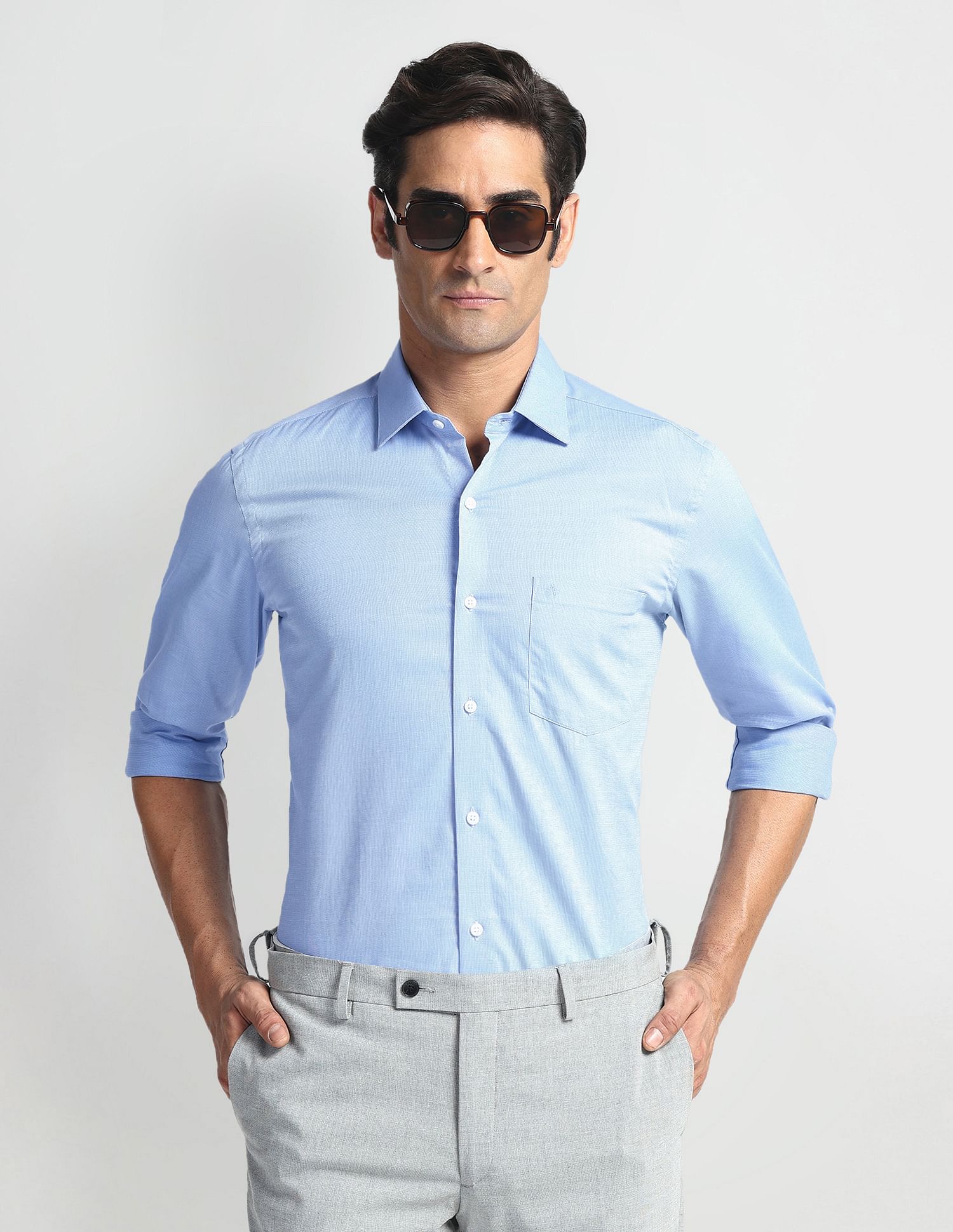 Arrow Self Design Cotton Shirt